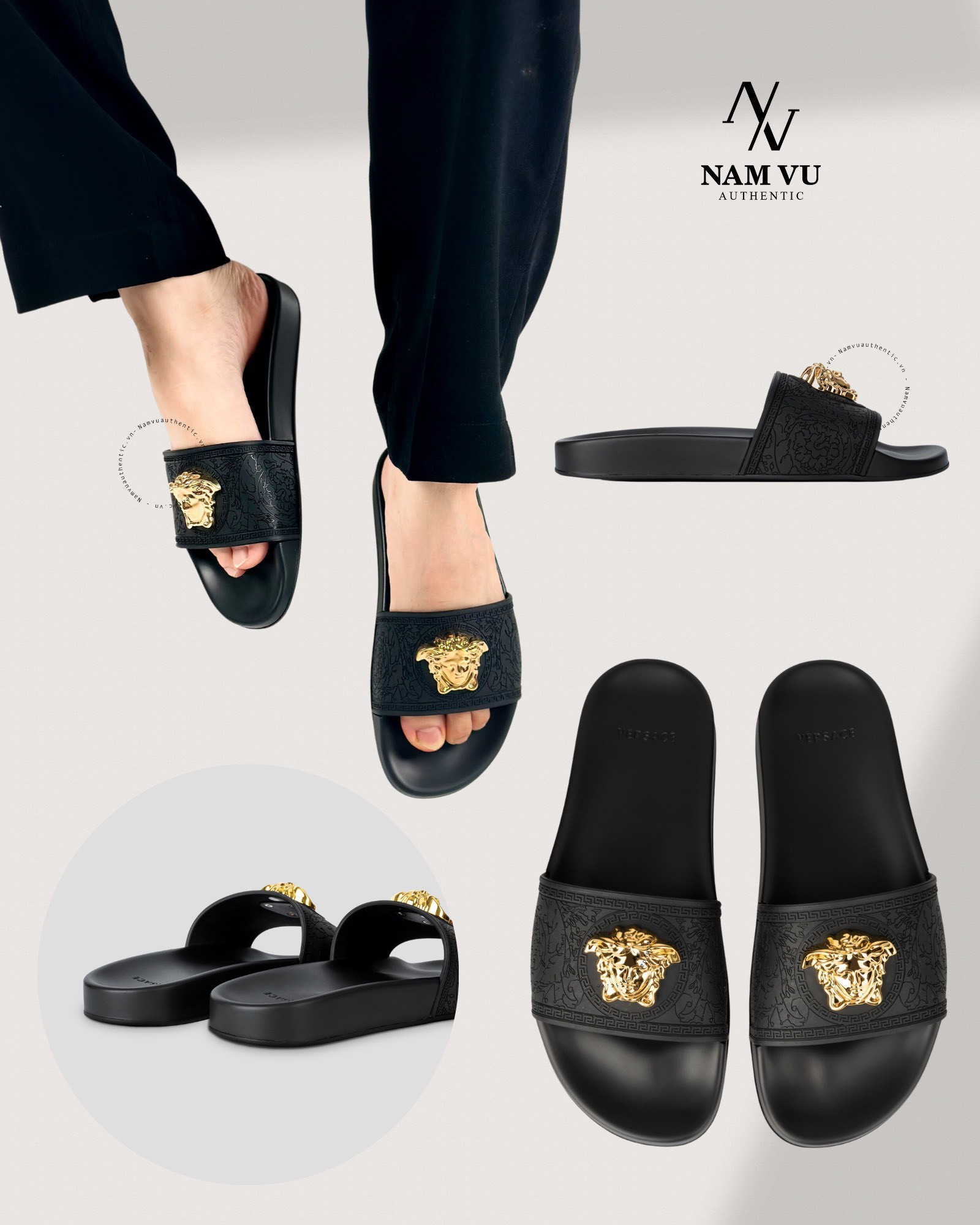 DVS versace quai hoa văn logo medusa