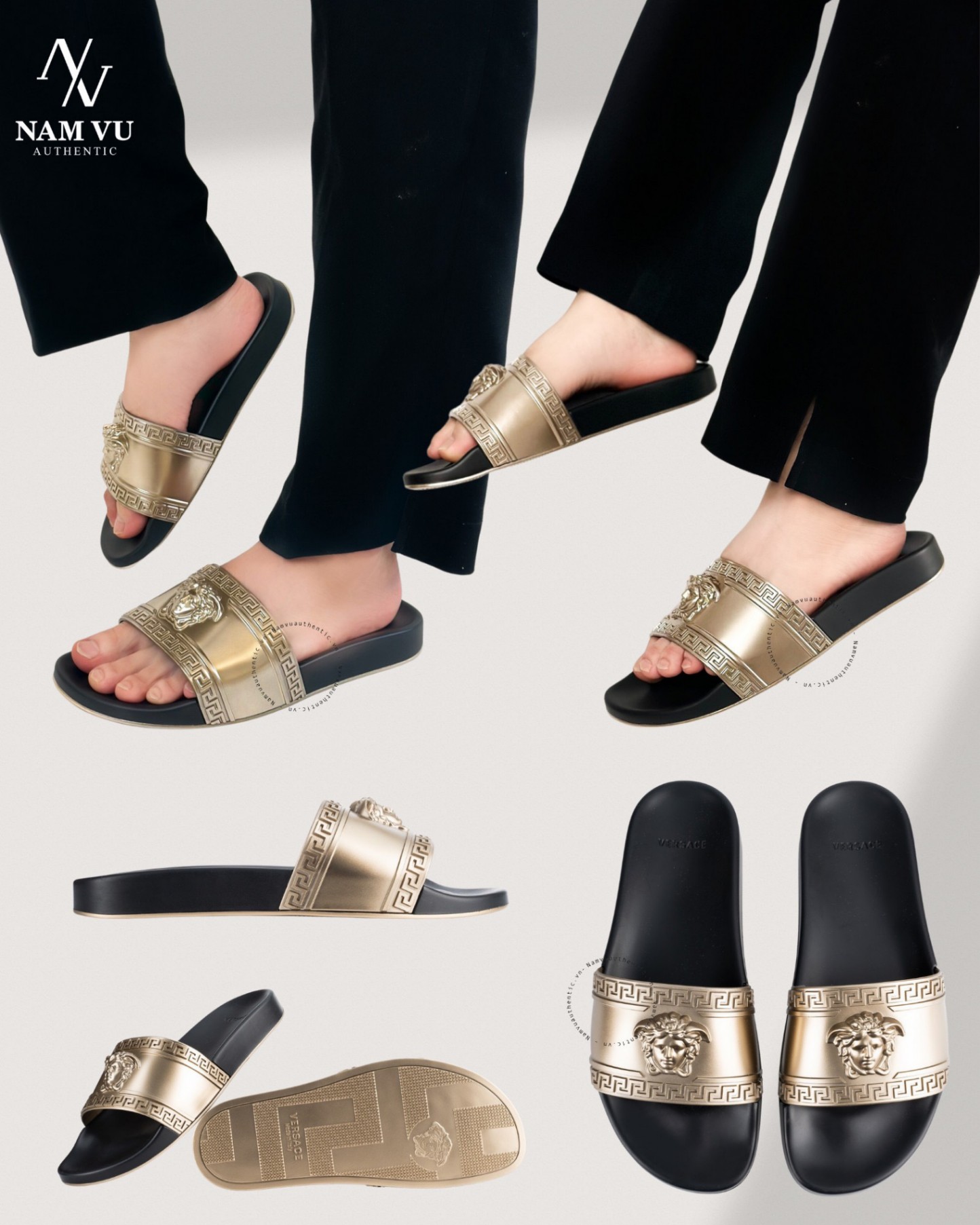 DVS versace quai gold logo medusa