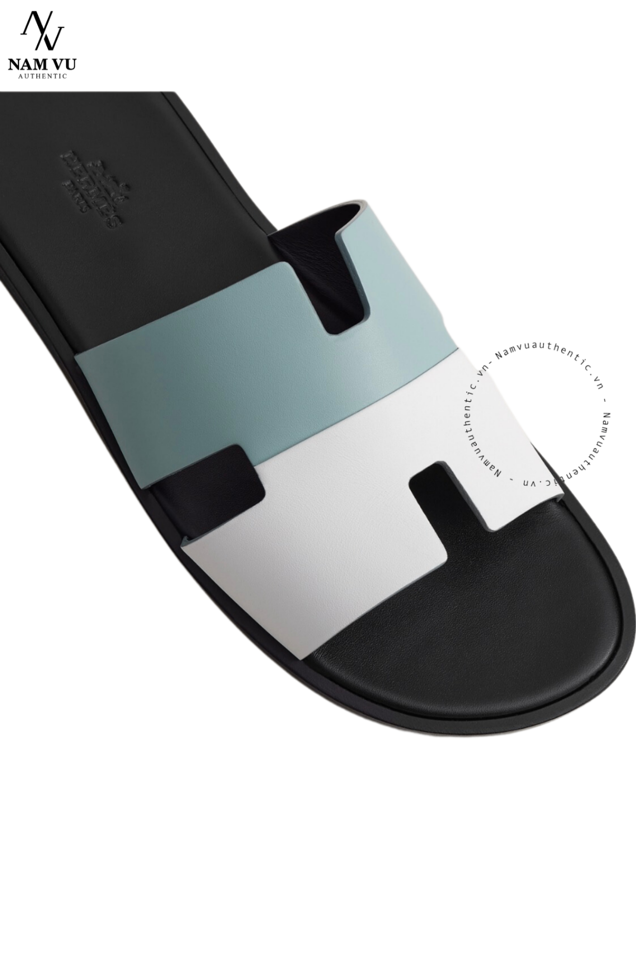 DHM hermes Izmir sandal quai mix Vert D'eau / Blanc