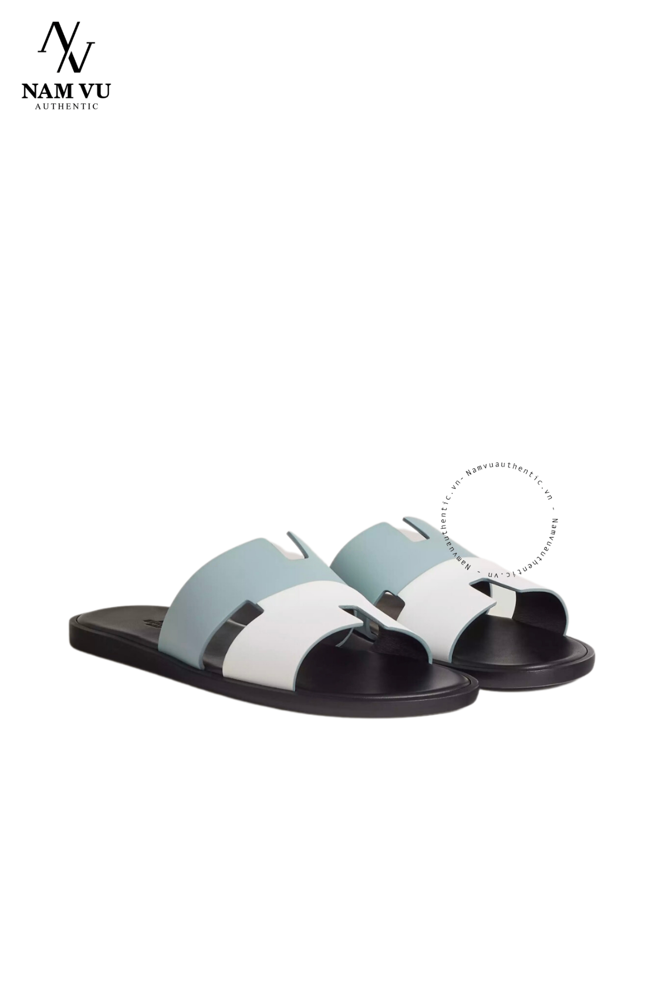 DHM hermes Izmir sandal quai mix Vert D'eau / Blanc