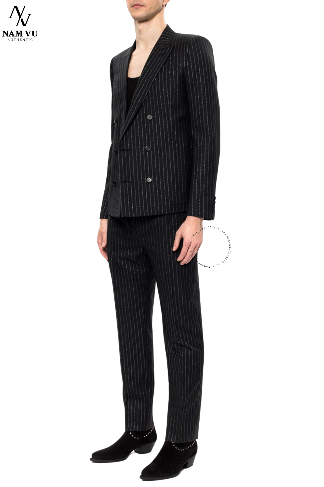 AVYSL SAINT LAURENT PEAK LAPEL kẻ ánh 596947