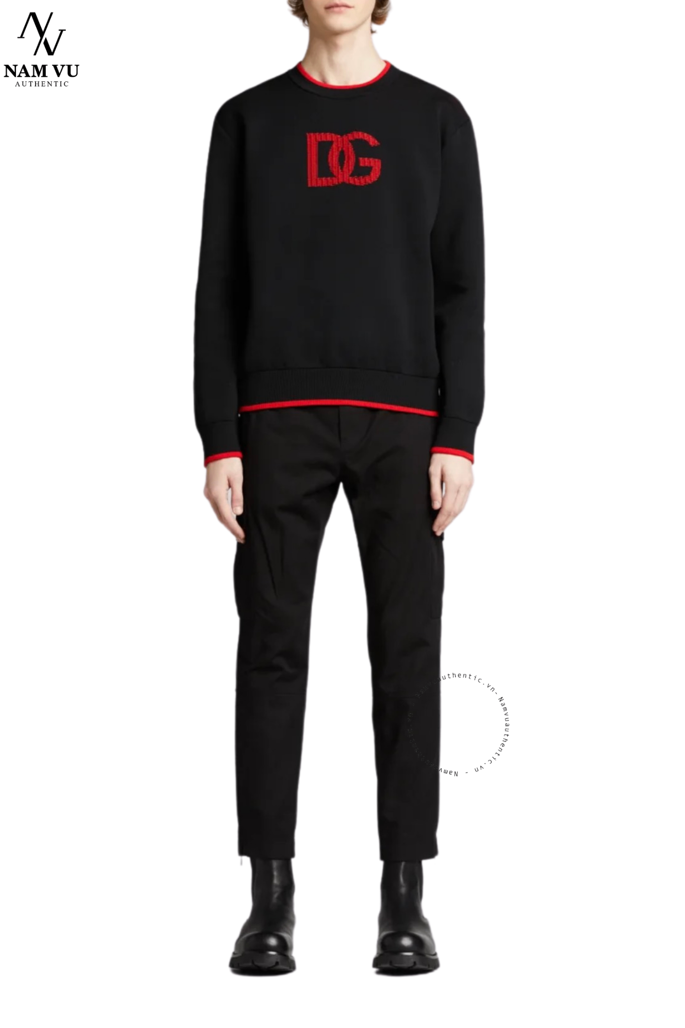 ALDG logo DG red GXI02T JCMU0 JACQUARD ROUND