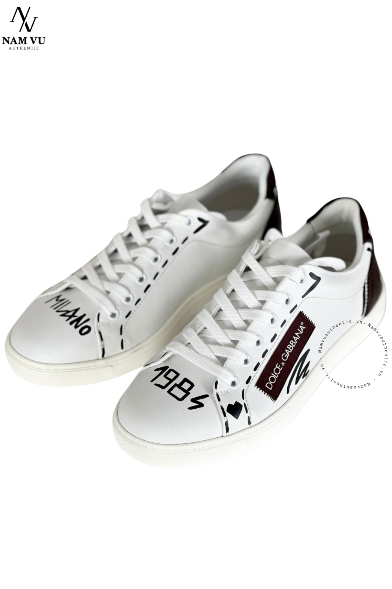 SNKDG tag vải nâu Dolce gabbana graffiti cs1640