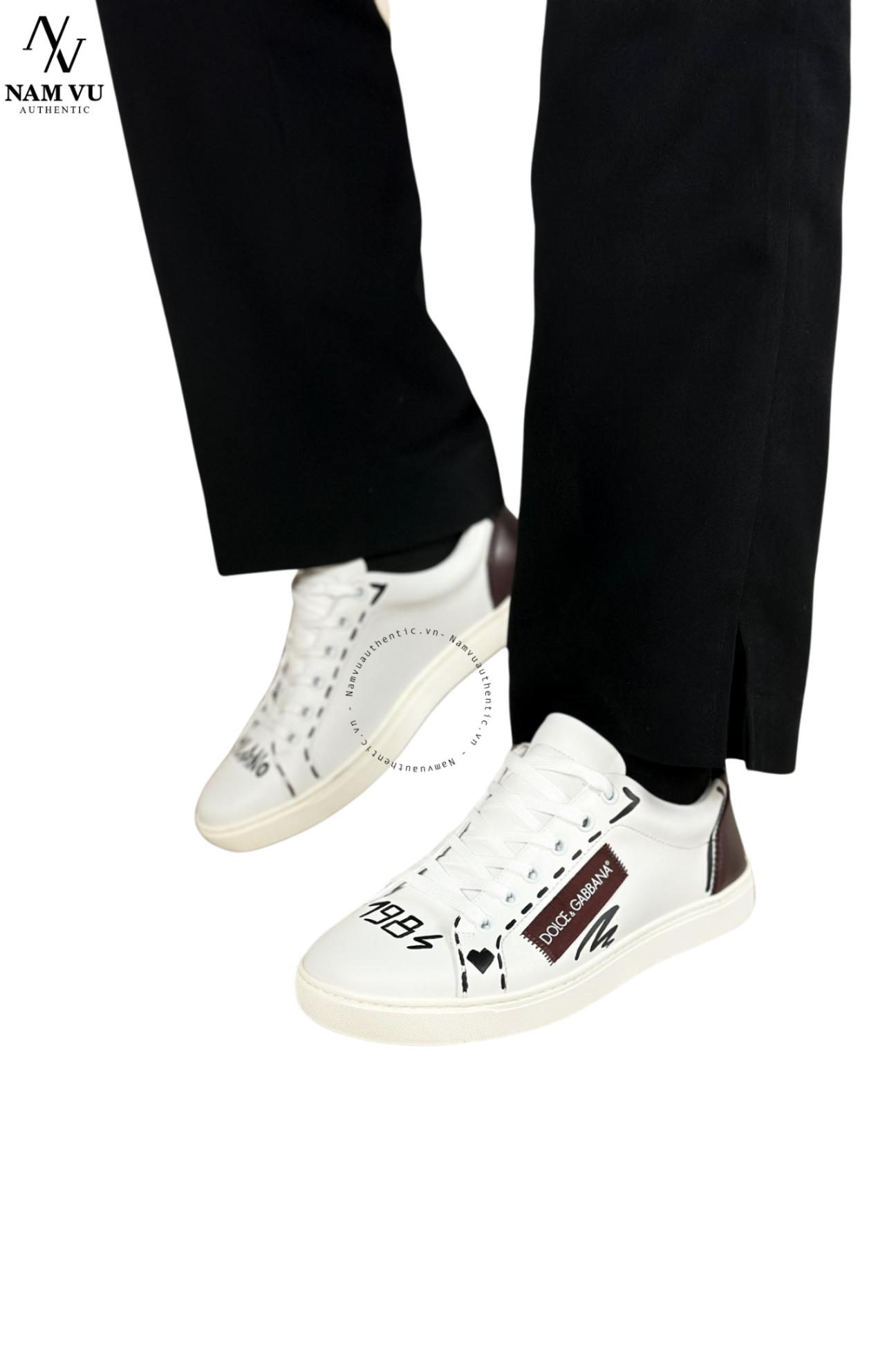 SNKDG tag vải nâu Dolce gabbana graffiti cs1640