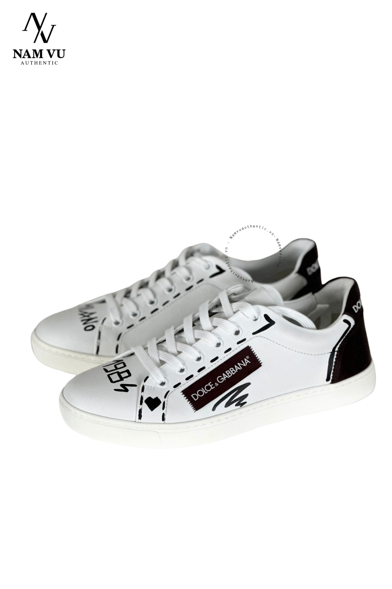 SNKDG tag vải nâu Dolce gabbana graffiti cs1640