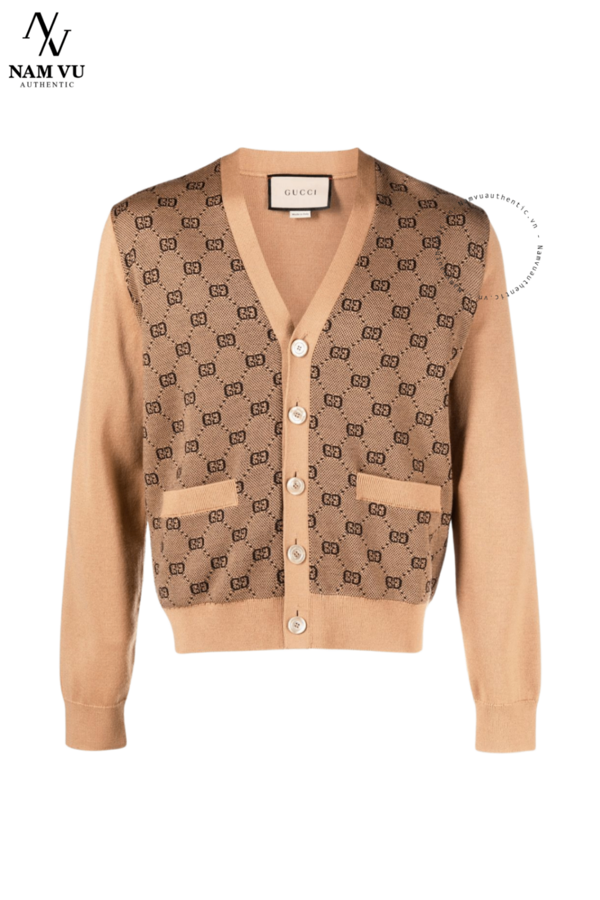 ALGC Woolen cardigan with monogram Gucci 716148 XKCL0