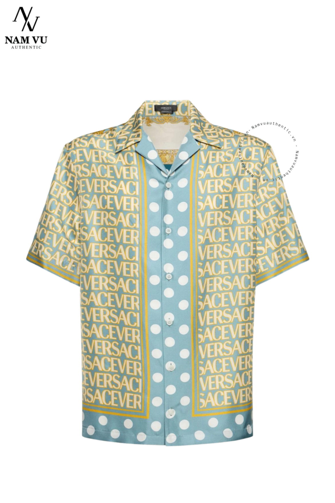 SMVS Versace teen boy silk ngắn tay 1003926 a07777