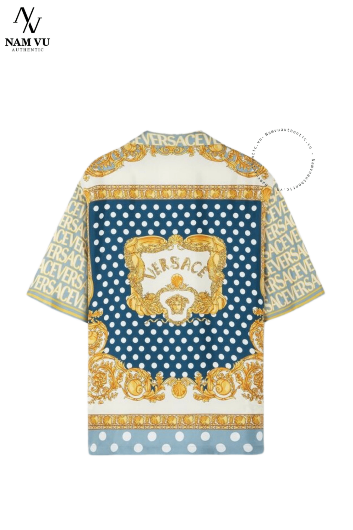 SMVS Versace teen boy silk ngắn tay 1003926 a07777