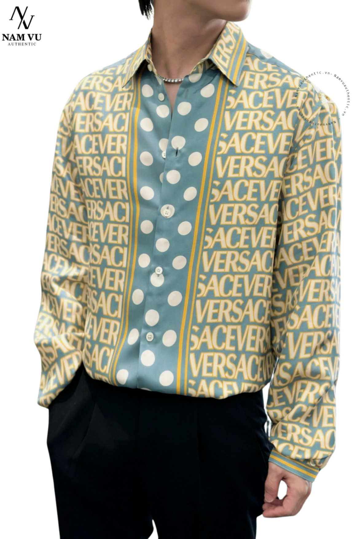 SMVS Versace Allover Linen silk 1008565 1a07749