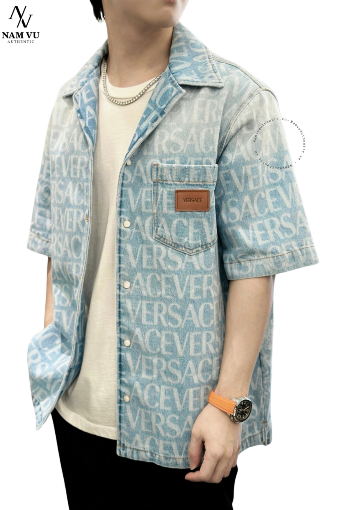 SMVS Denim americana Versace 1007836 1a07661