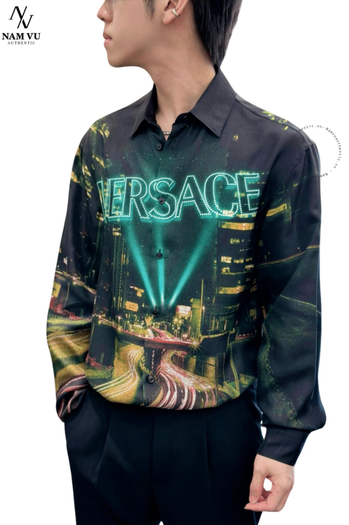 SMVS Versace City Lights Silk Shirt 1012141 1a08750