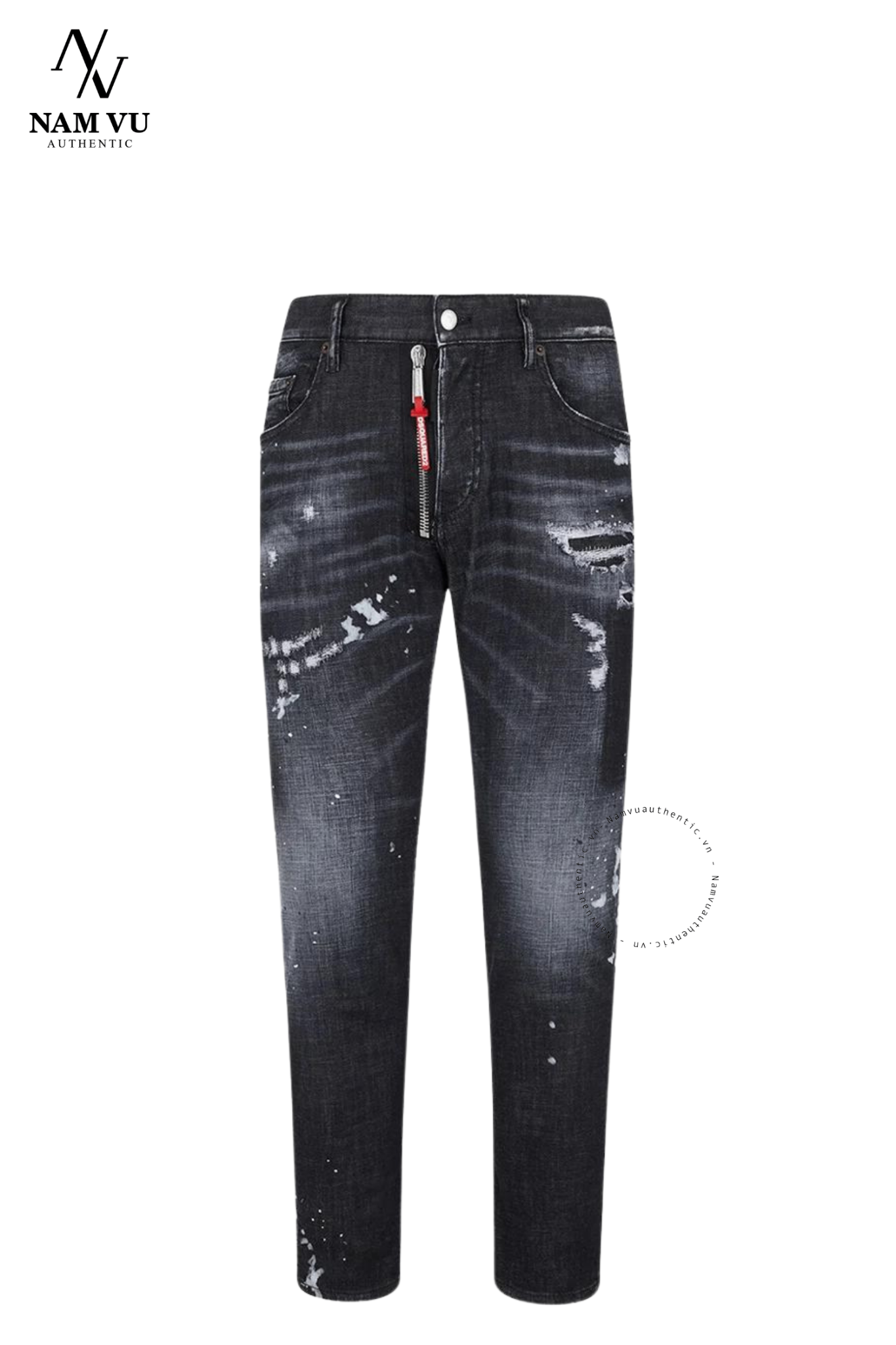 QJDSQ Dsquared S74LB1451 khoá lệch đỏ skater