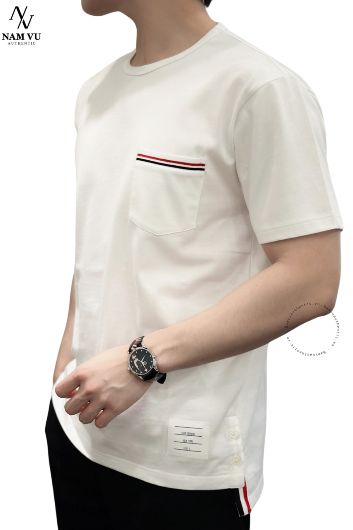 APTB Thom Browne MJS010A kẻ túi