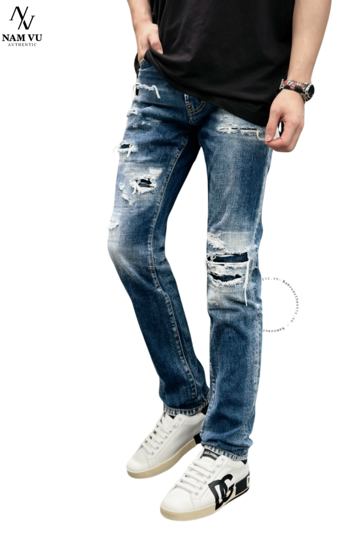 QJDSQ Dsquared S74LB1436 COOlguy wash rách