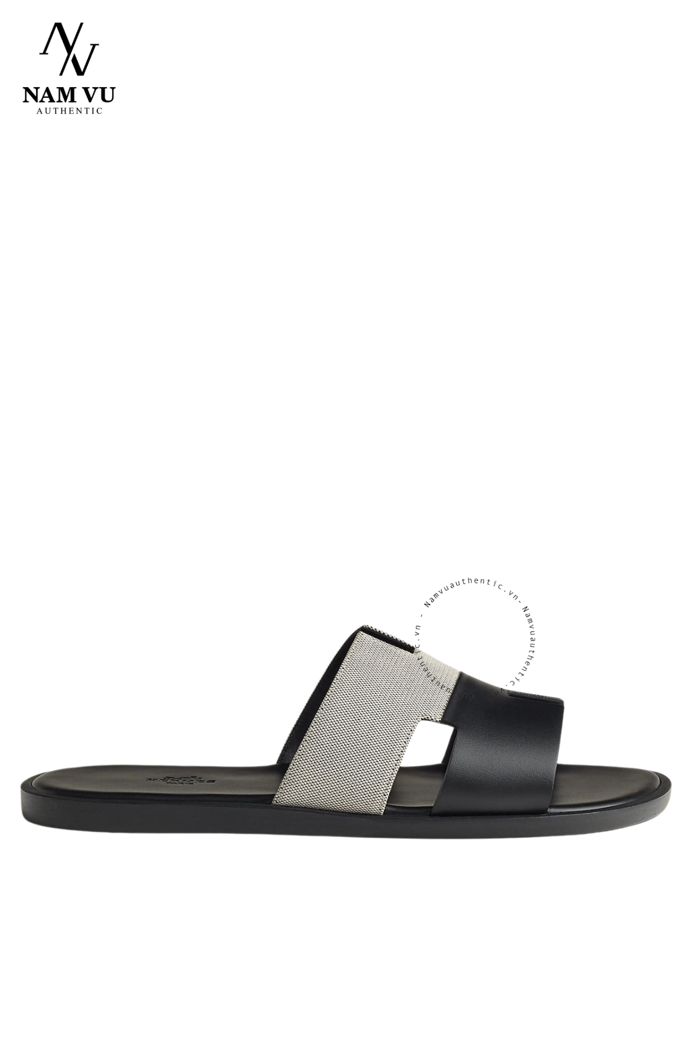 DHM Hermes Izmir sandal quai đen phối ghi