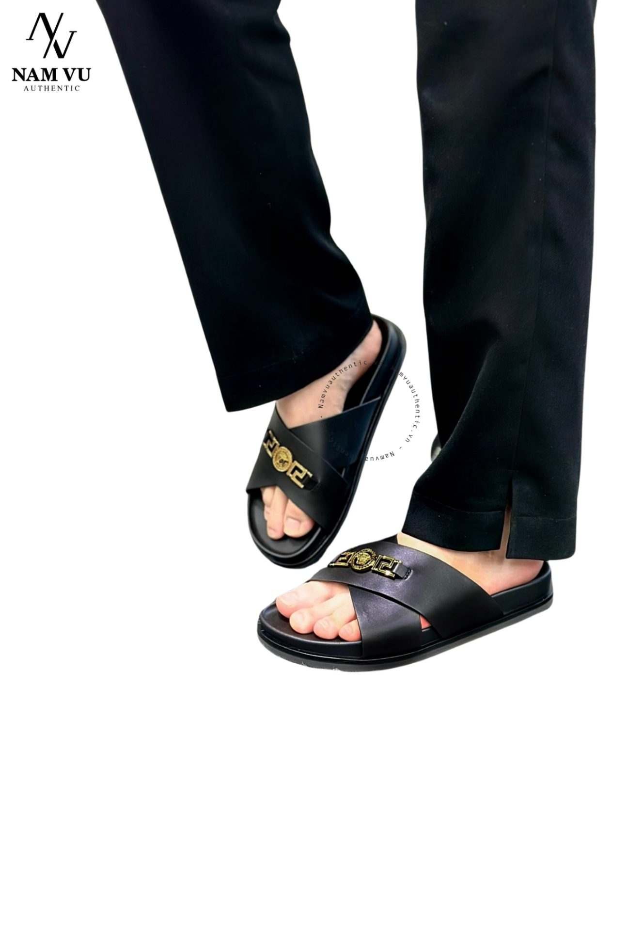 DVS sandal versace quai chéo logo medusa 1014647