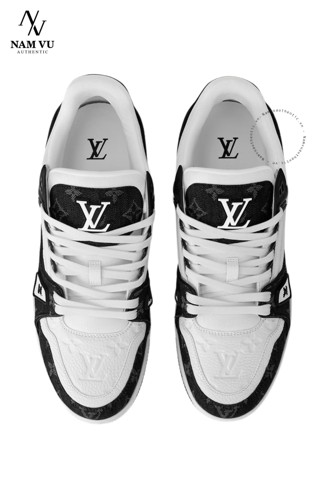 SNKLV Louis Vuitton trainer denim black 1A9JG5 code24