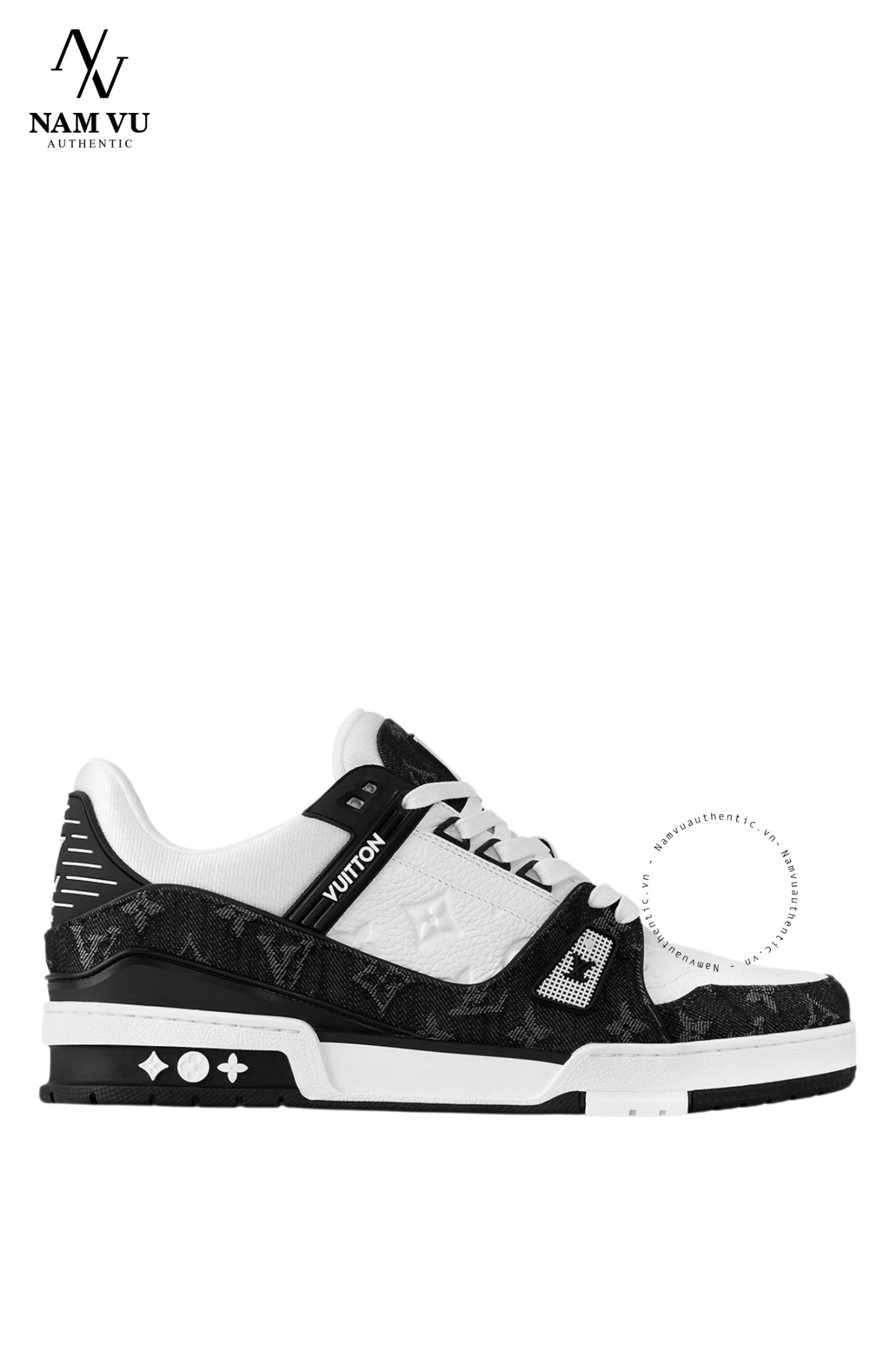 SNKLV Louis Vuitton trainer denim black 1A9JG5 code24