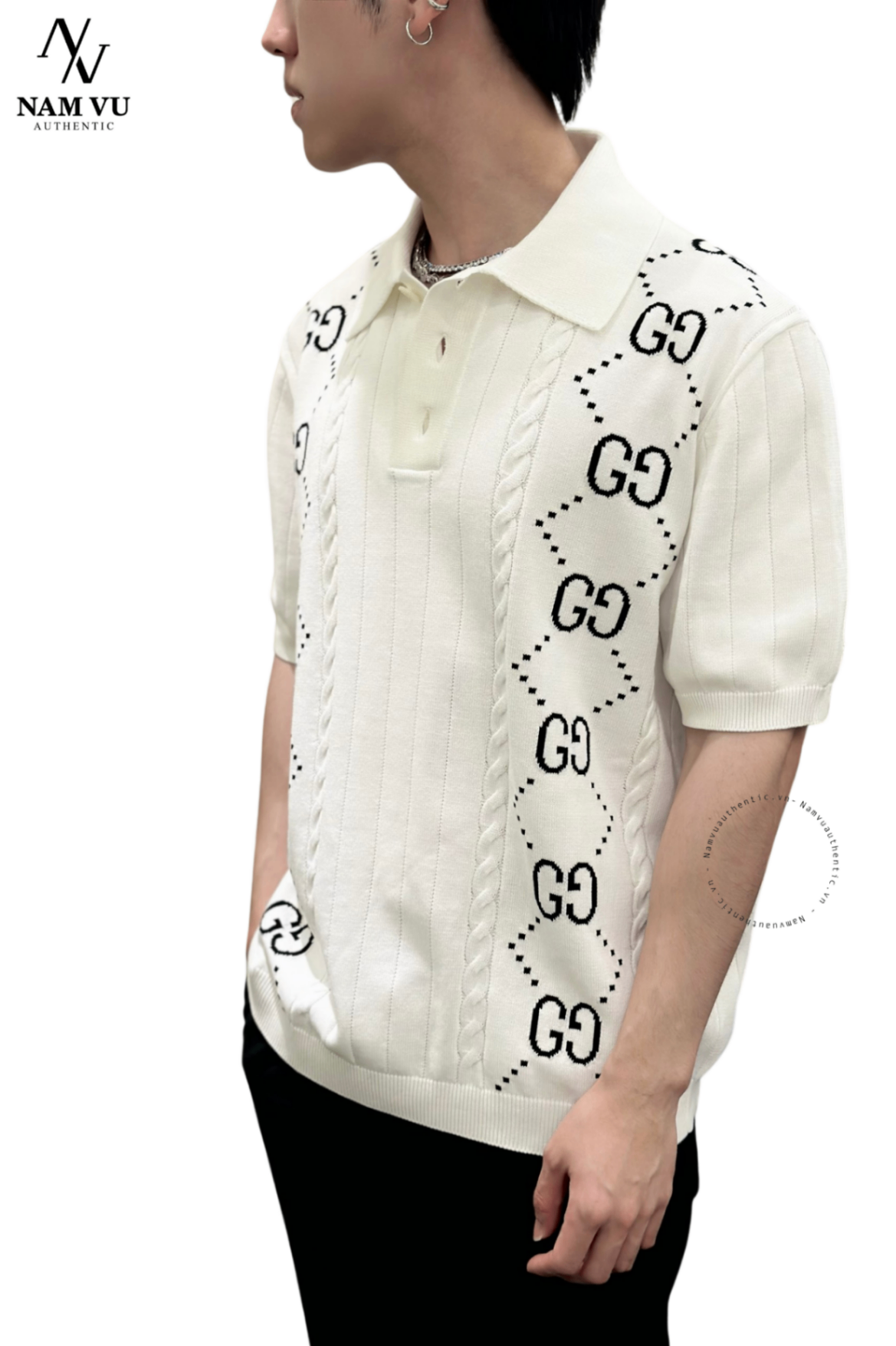 APLGC Gucci logo GG EN MAILLE DE 747086 XKC6F