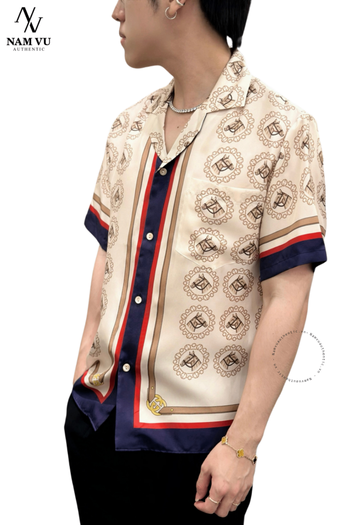 SMGC Gucci HORSE Graphic Silk 740319