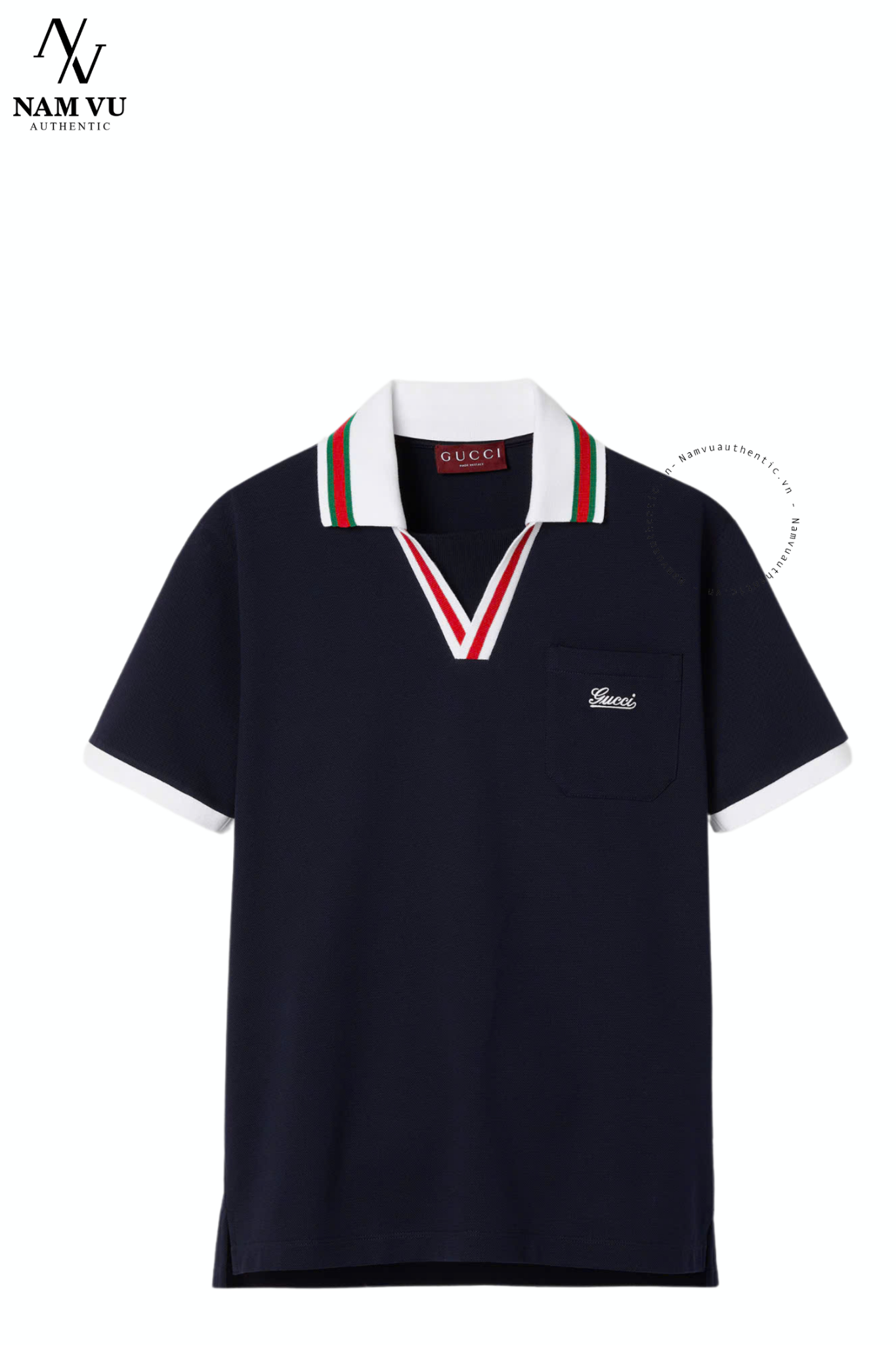 APLGC Gucci COTTON cổ V sọc cờ 737667 XJGKV