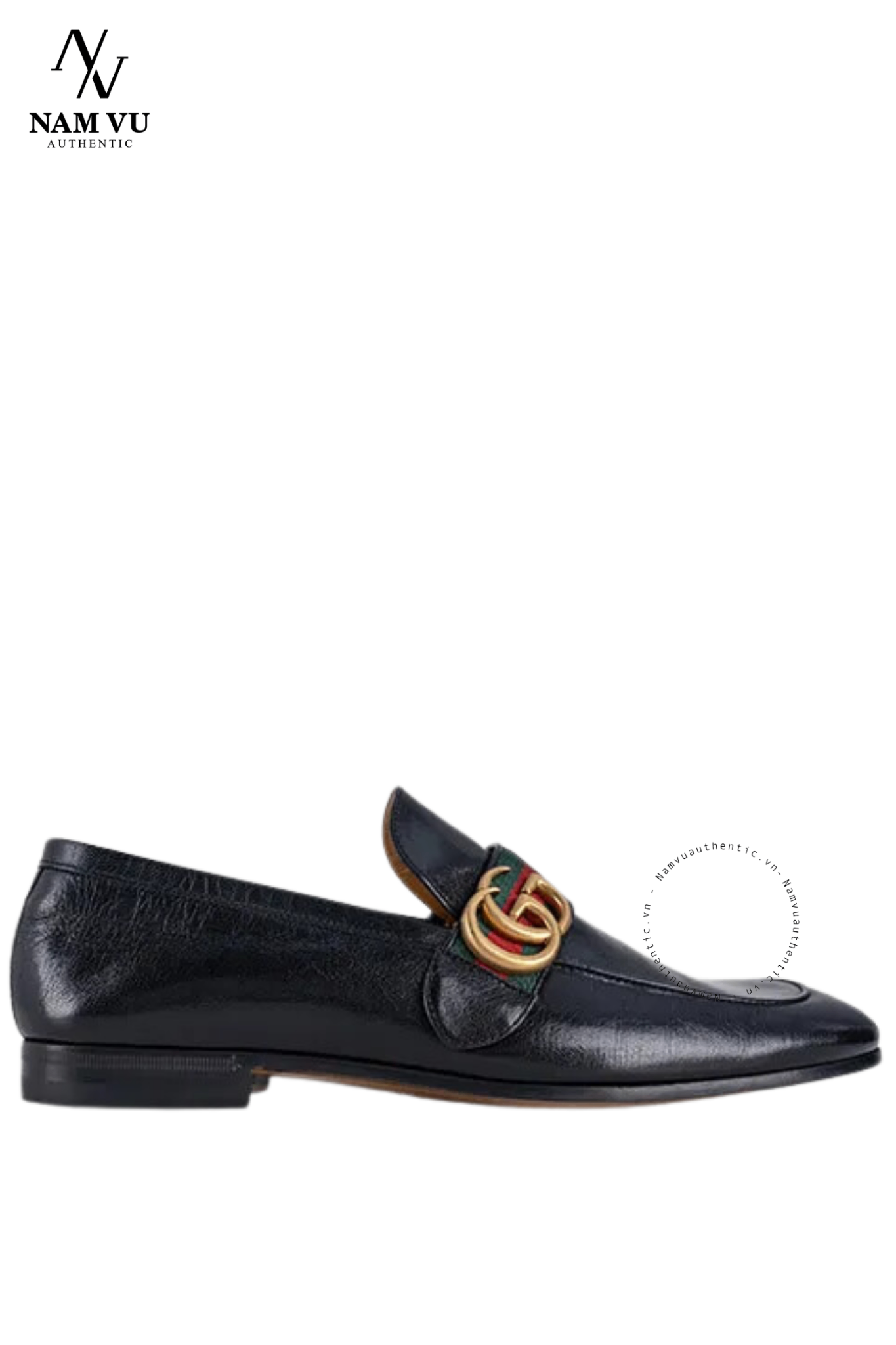 LFGC Gucci leather Loafer With GG Web 428609