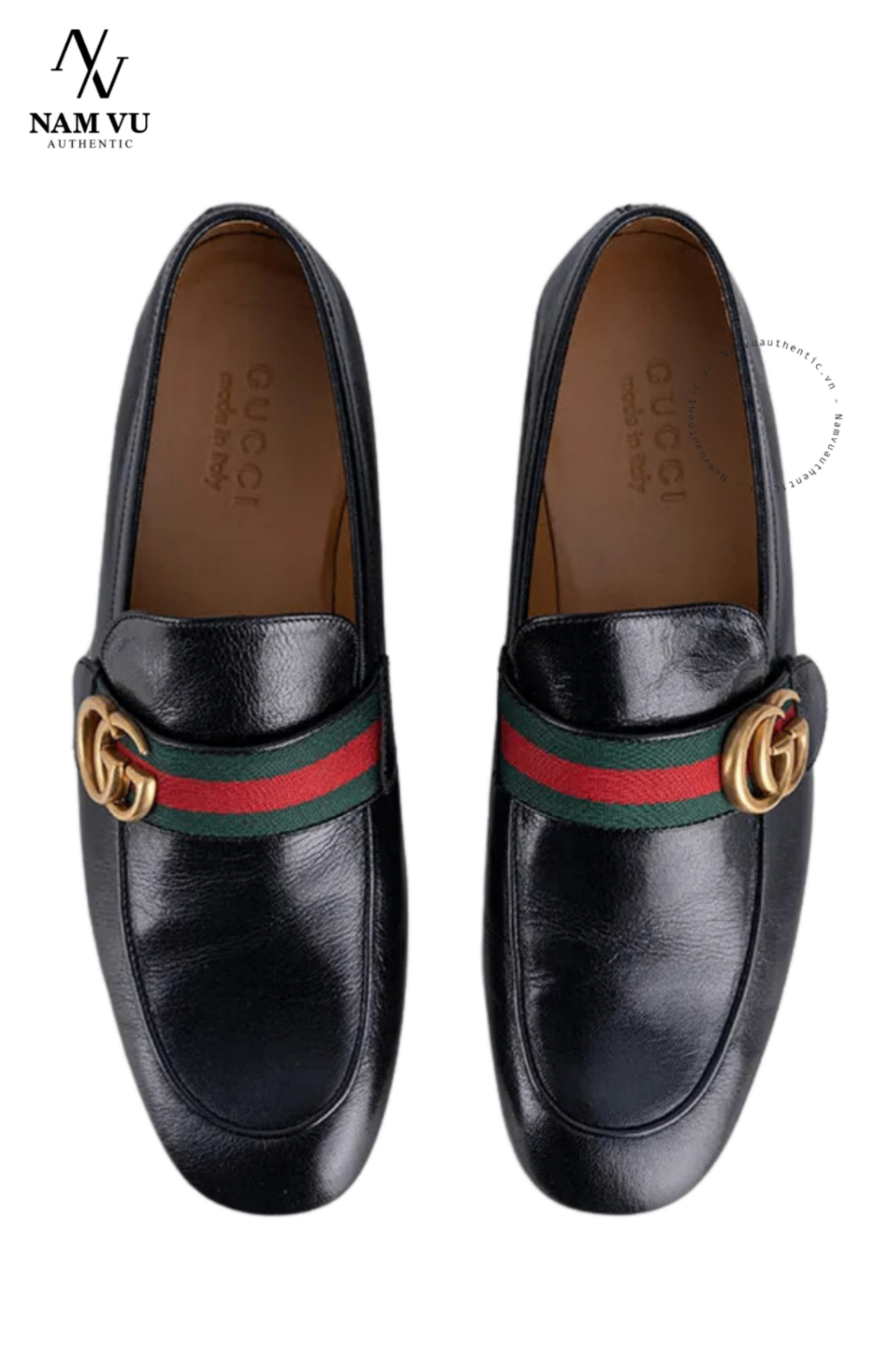 LFGC Gucci leather Loafer With GG Web 428609