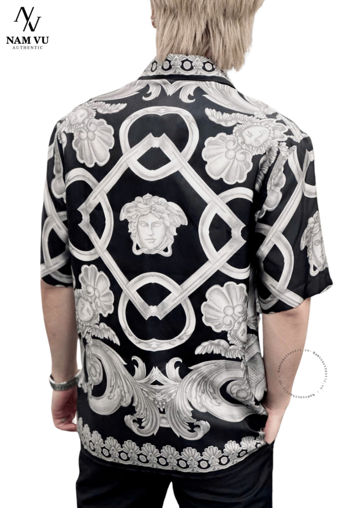 SMVS Versace Baroque ngắn tay 1a11900 all black
