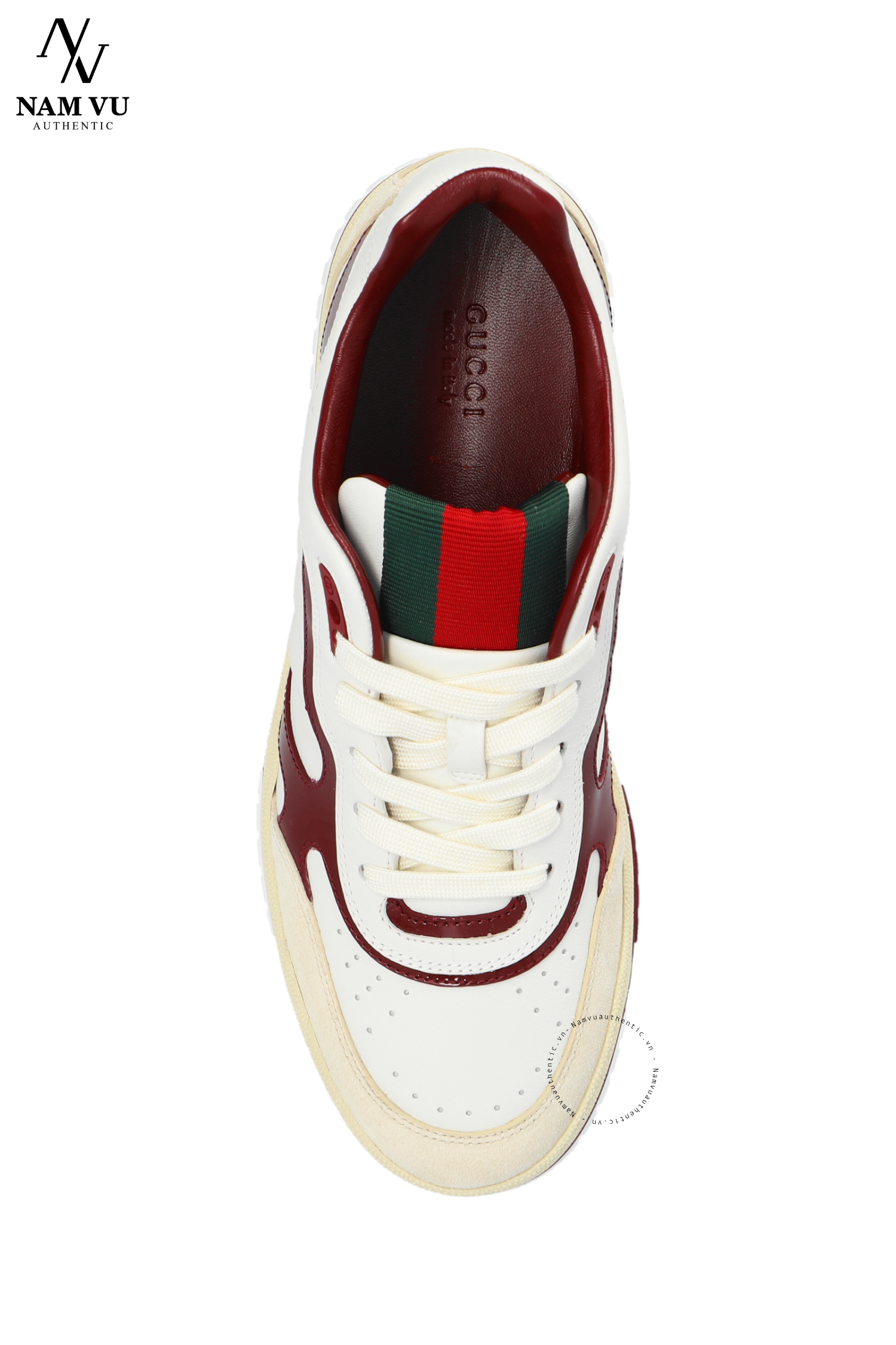 SNKGC Gucci Trainer 785728 trắng viền đỏ