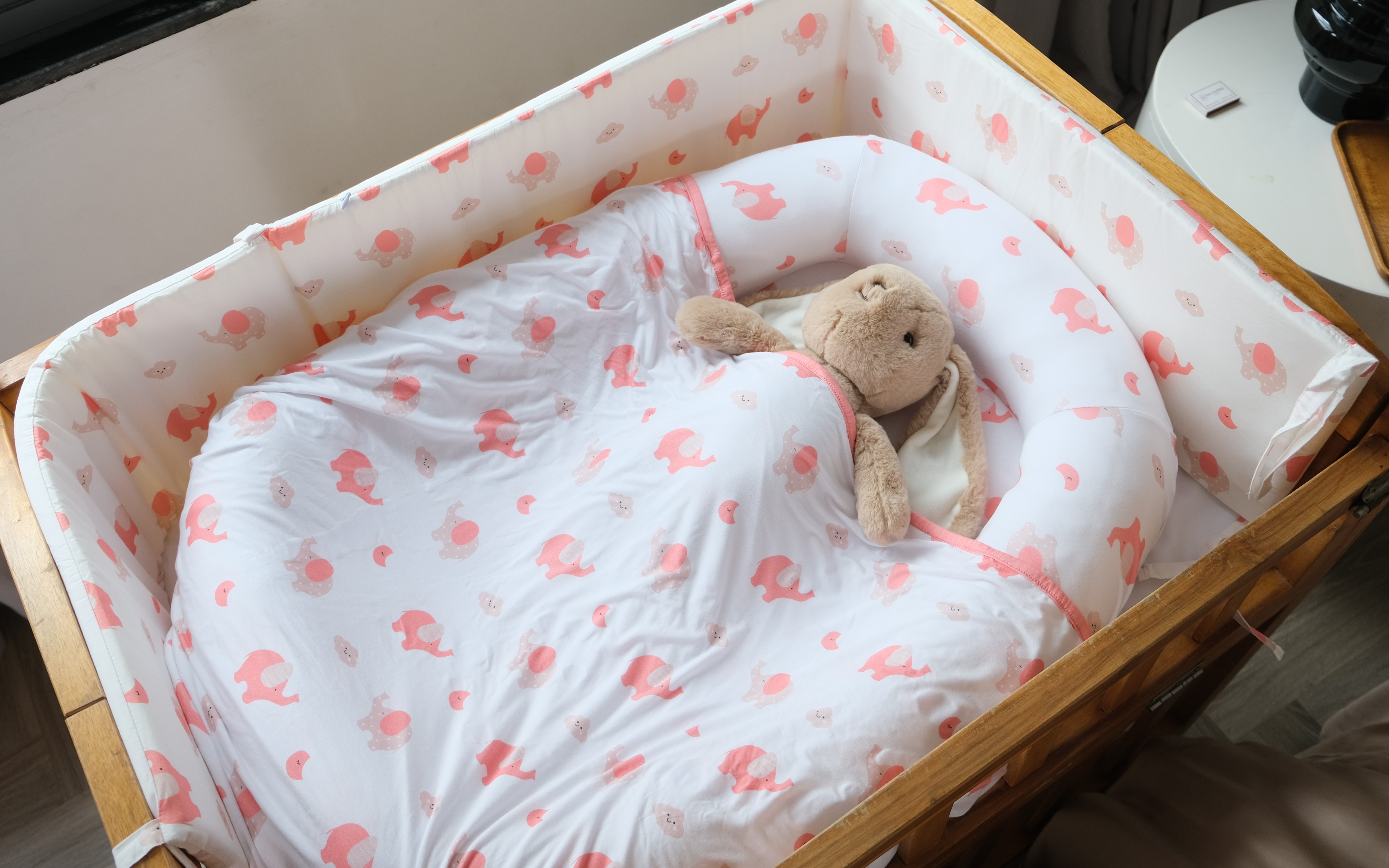 Quây cũi chống va đập vải cotton cho bé Hop & Joy