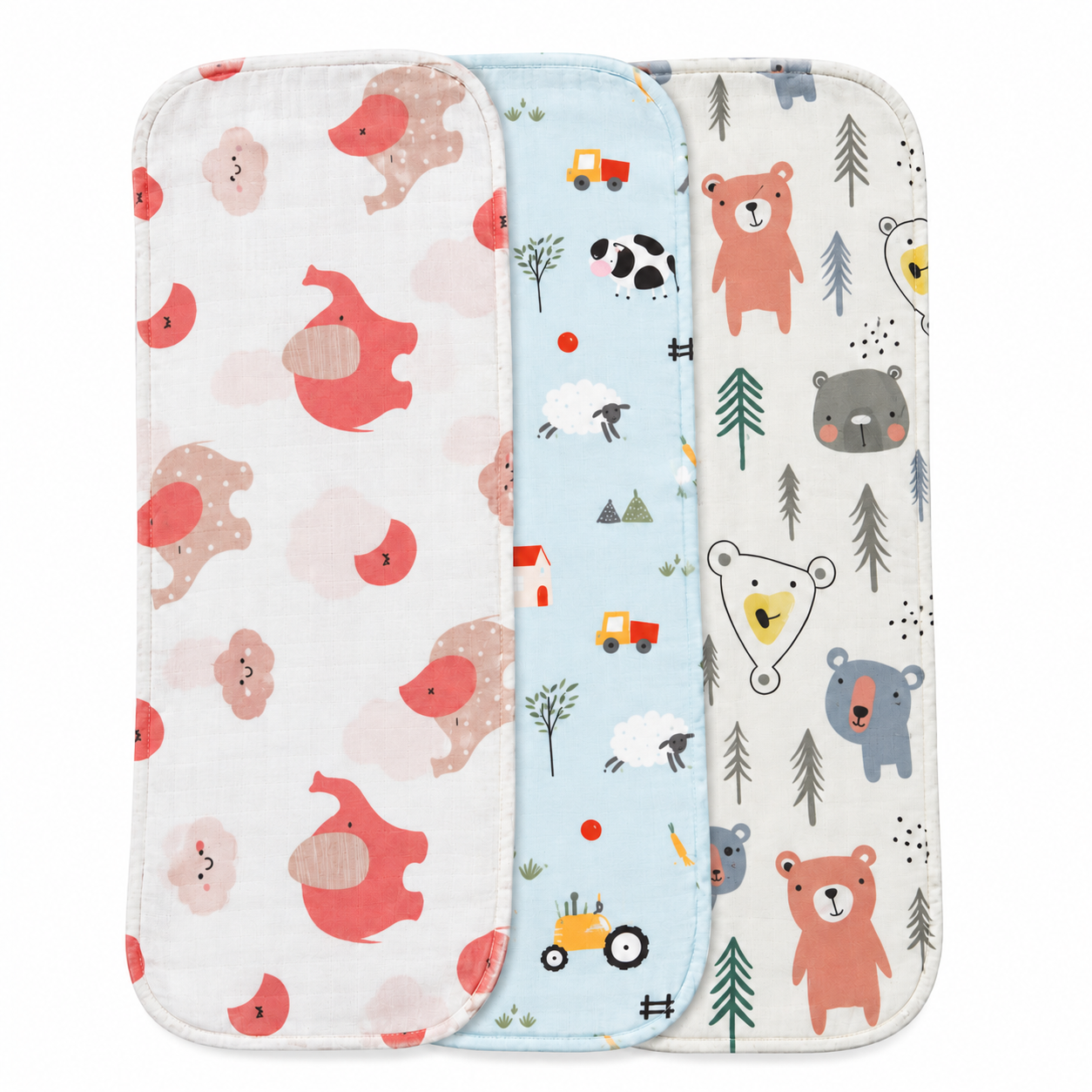 Set 3 khăn thấm sữa vải muslin Hop & Joy