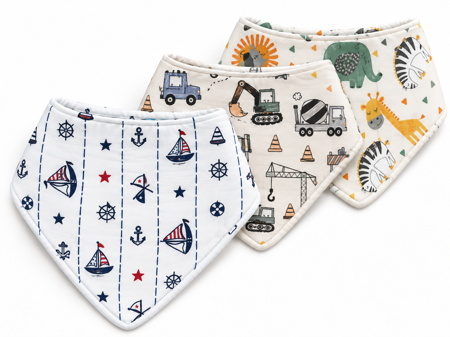 Set 3 yếm vải muslin sơ sinh Hop & Joy