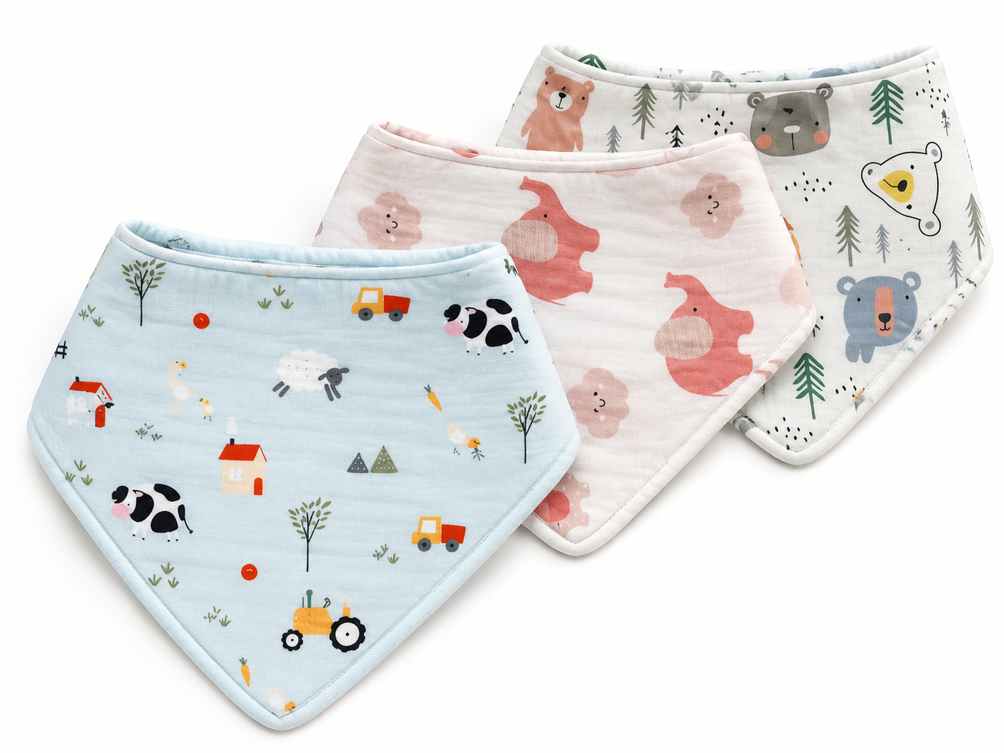 Set 3 yếm vải muslin sơ sinh Hop & Joy