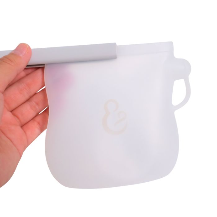 Túi trữ sữa mẹ silicone tái sử dụng Hop & Joy chuẩn FDA Compliance, BPA Free (White - 250ML)