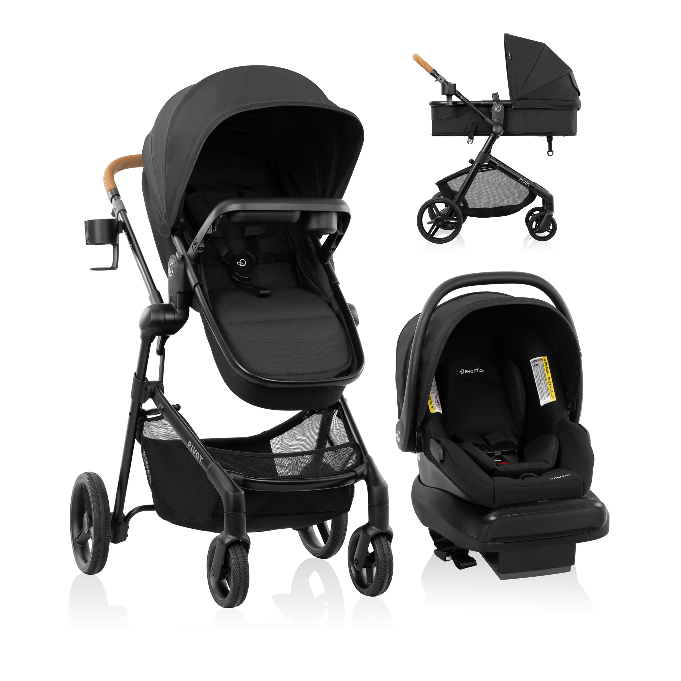 Xe đẩy kèm ghế ngồi ô tô Evenflo Pivot NXT