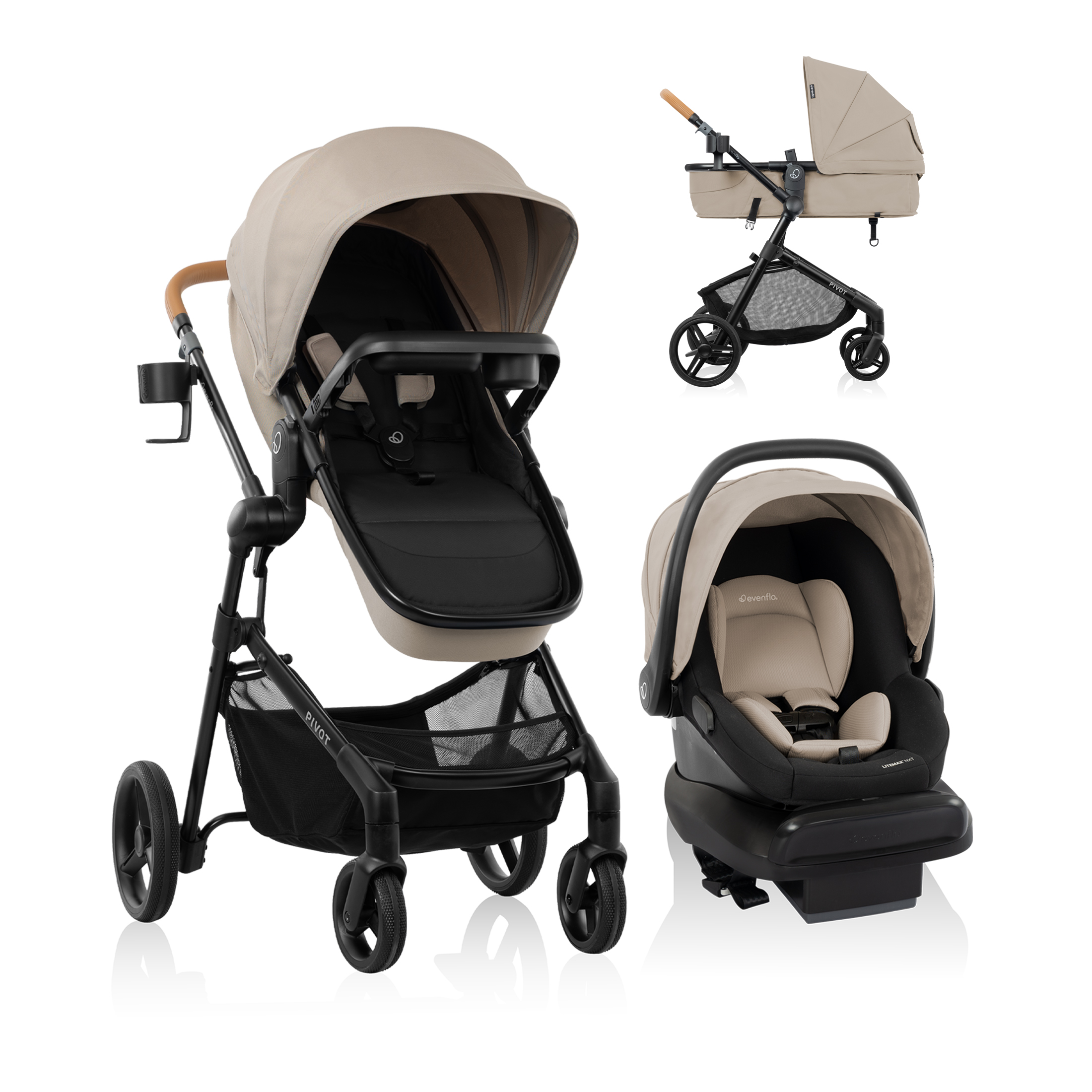 Xe đẩy kèm ghế ngồi ô tô Evenflo Pivot NXT