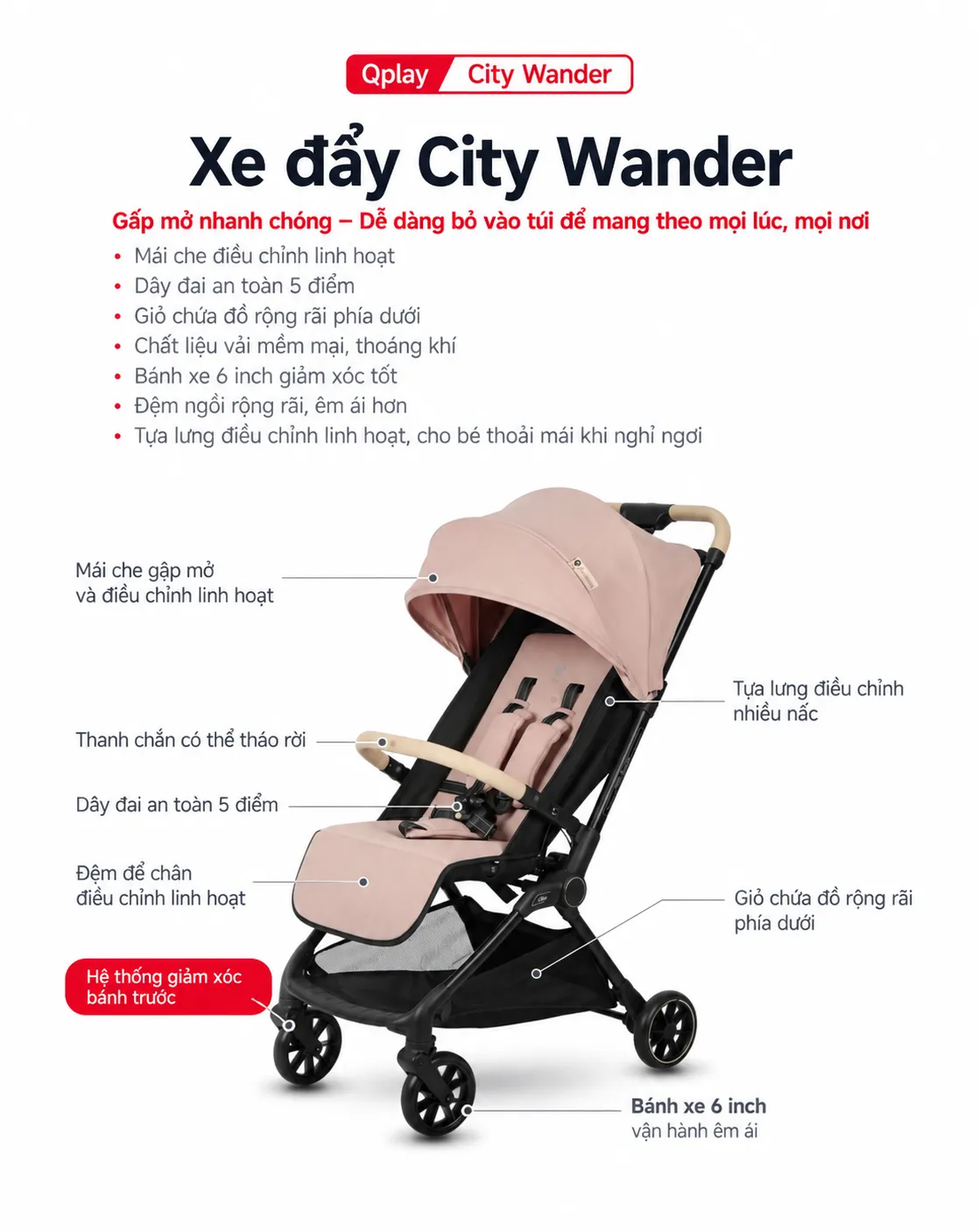 xe đẩy gấp gọn