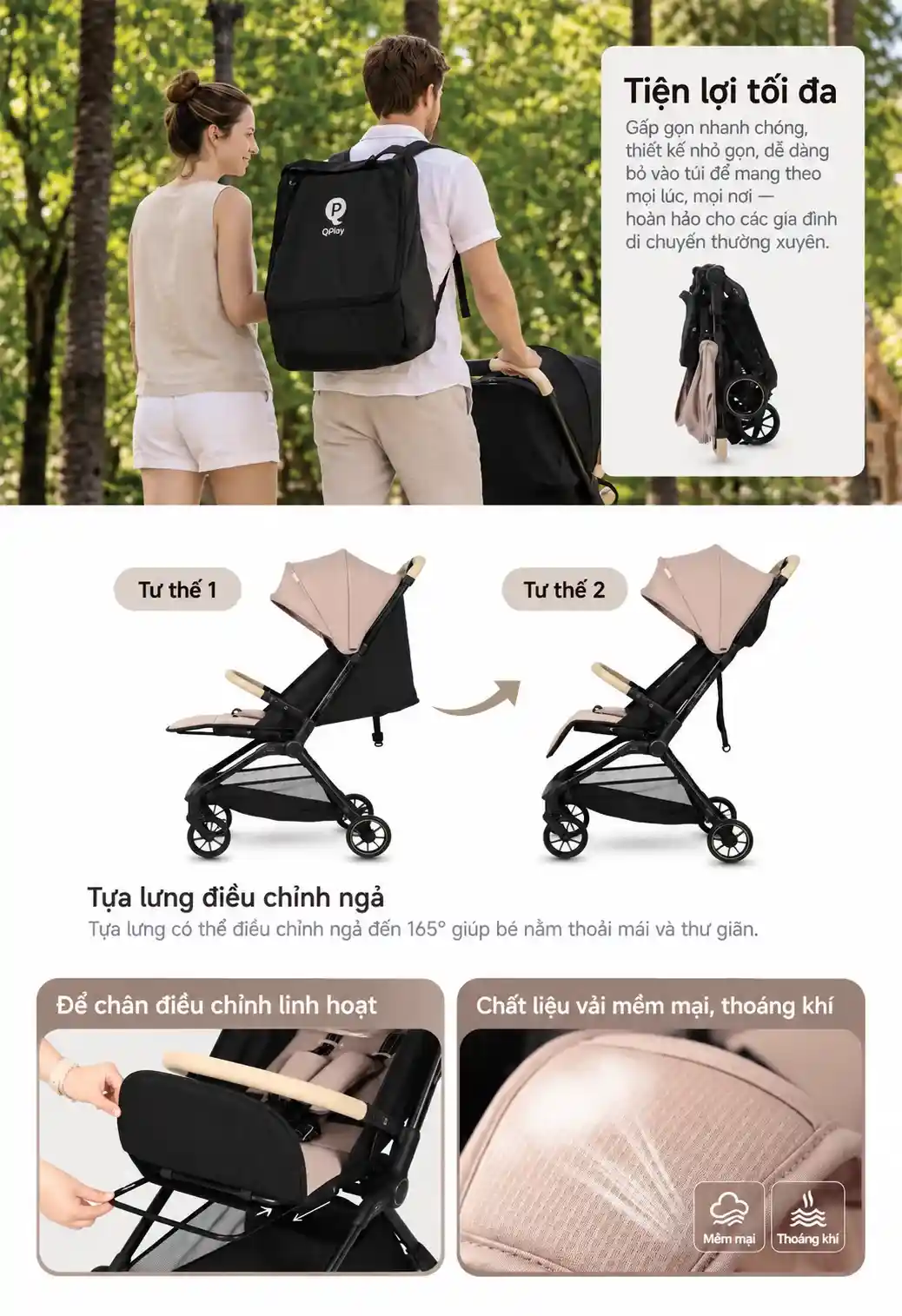xe đẩy gấp gọn