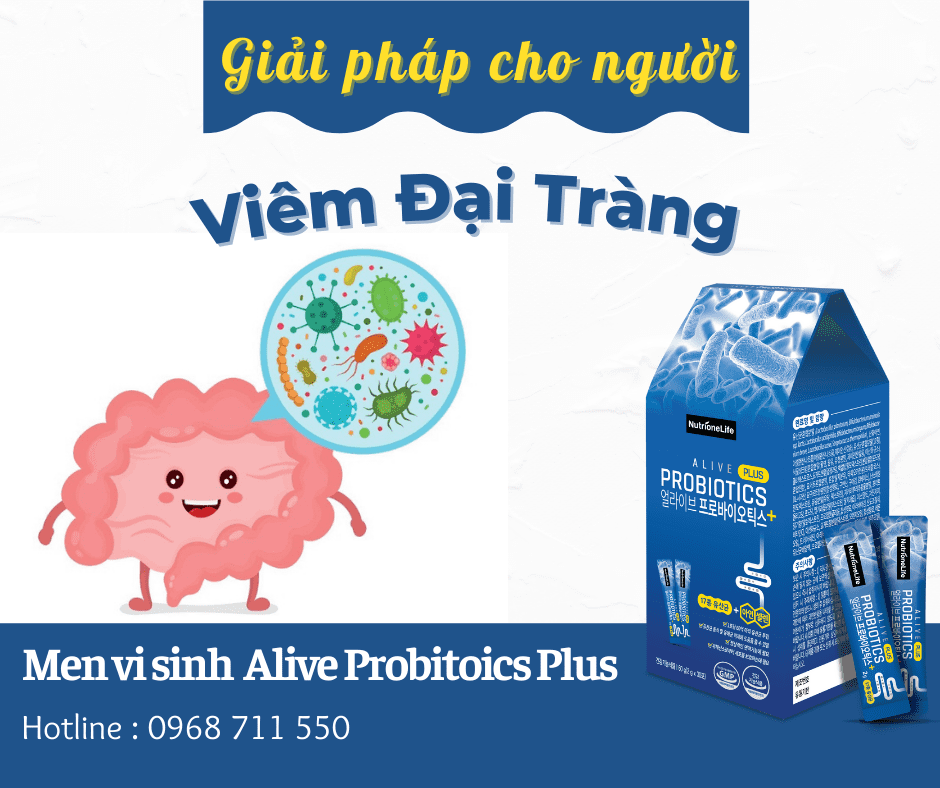 MEN VI SINH ALIVE PROBIOTICS PLUS  CÓ TÁC DỤNG HỖ TRỢ ĐIỀU TRỊ BỆNH VIÊM ĐẠI TRÀNG ?