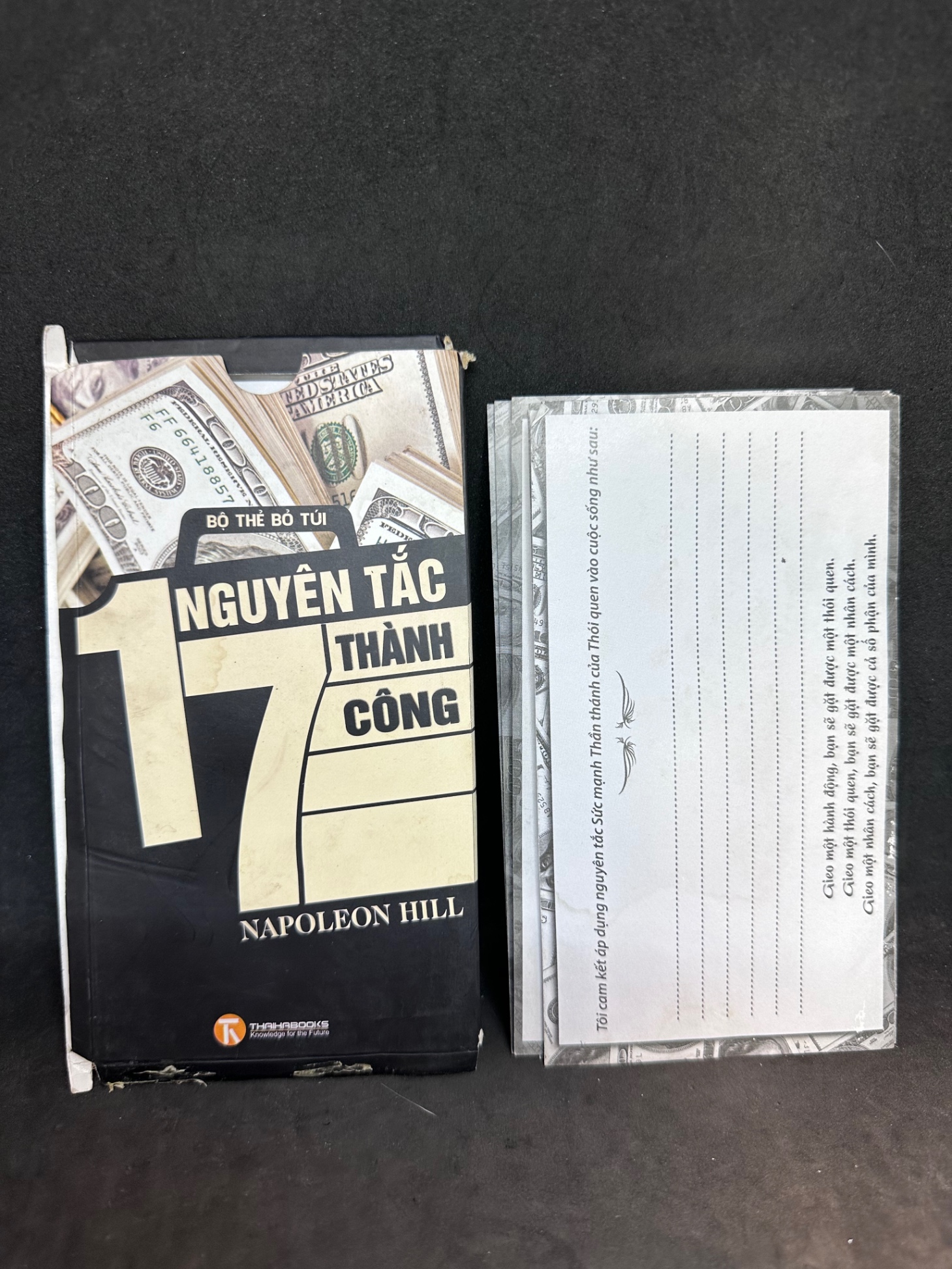 Bộ thẻ bỏ túi 17 nguyên tắc thành công, Napoleon Hill. Mới 80%, có Vết Nước , SBM0709