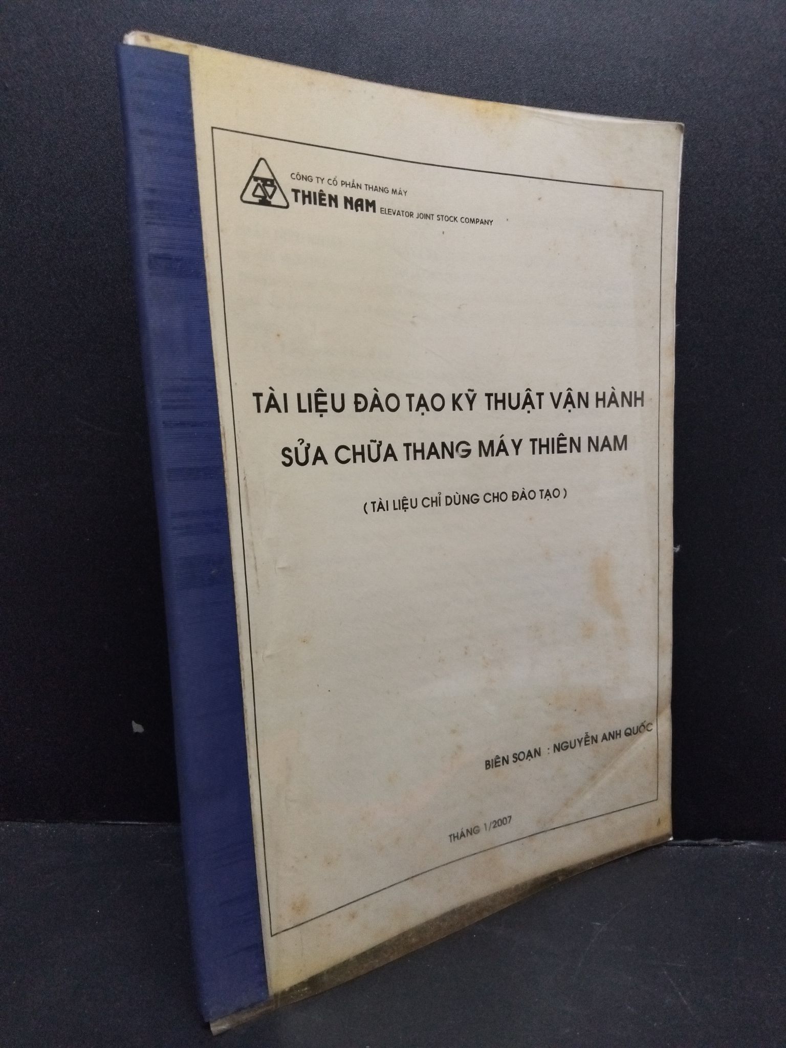 Tài liệu đào tạo kỹ thuật vận hành sửa chữa thang máy Thiên Nam mới 70% ố vàng HCM.TN2906