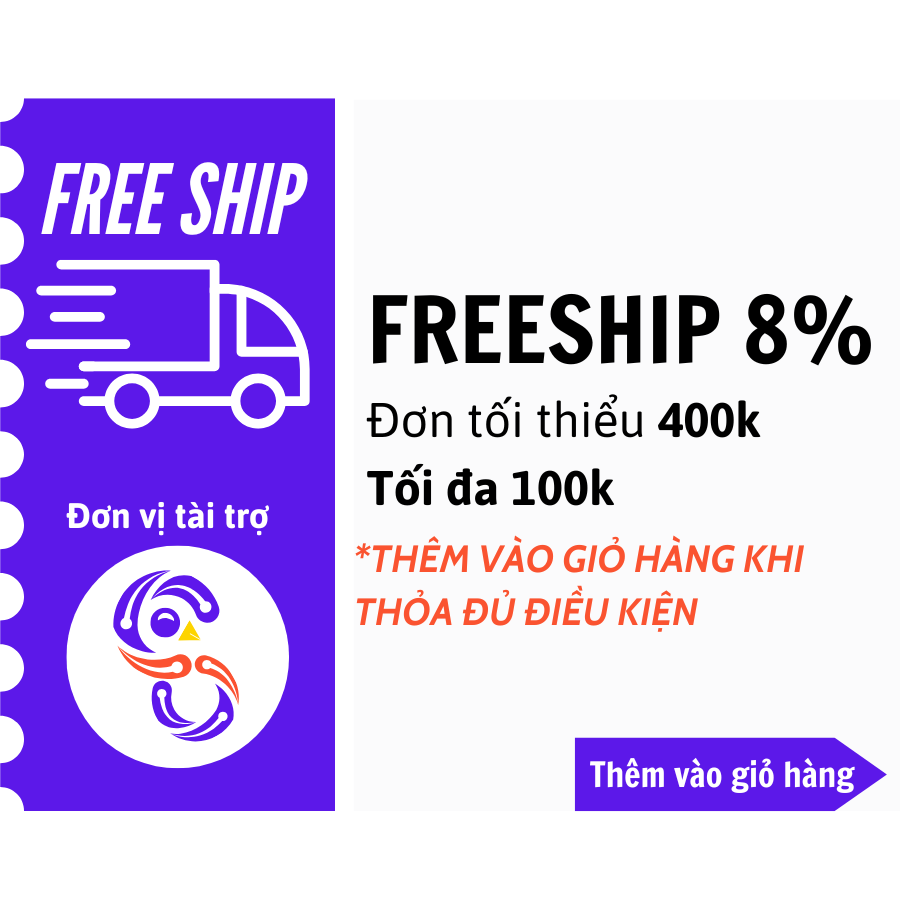 Mã FREESHIP 8% cho đơn từ 400k tối đa 100K