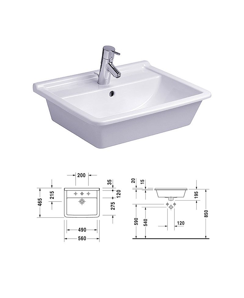 Chậu Lavabo vành nổi HAFELE 588.45.084