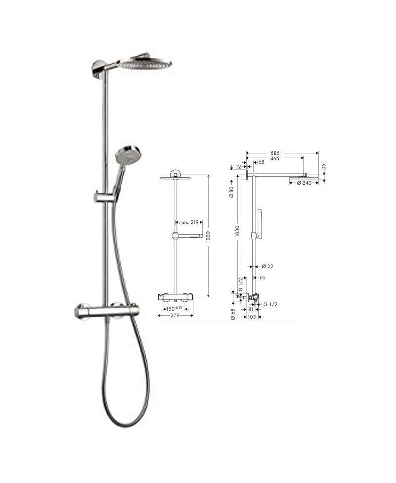 Sen cây Raindance S 240 HAFELE 589.29.553