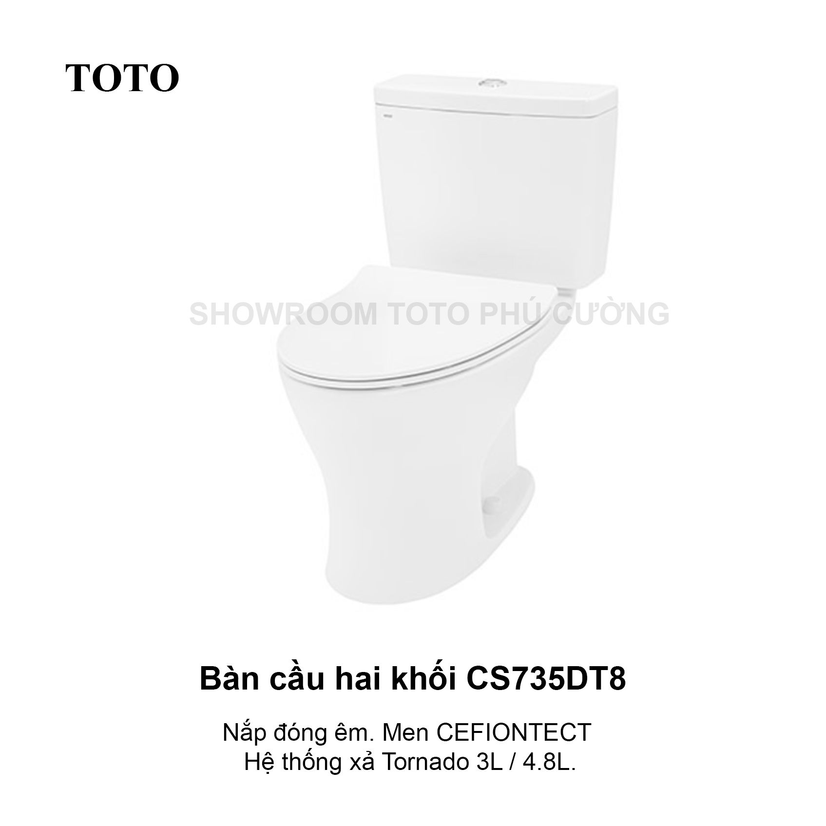 Bàn cầu hai khối, nắp đóng êm CS735DT3