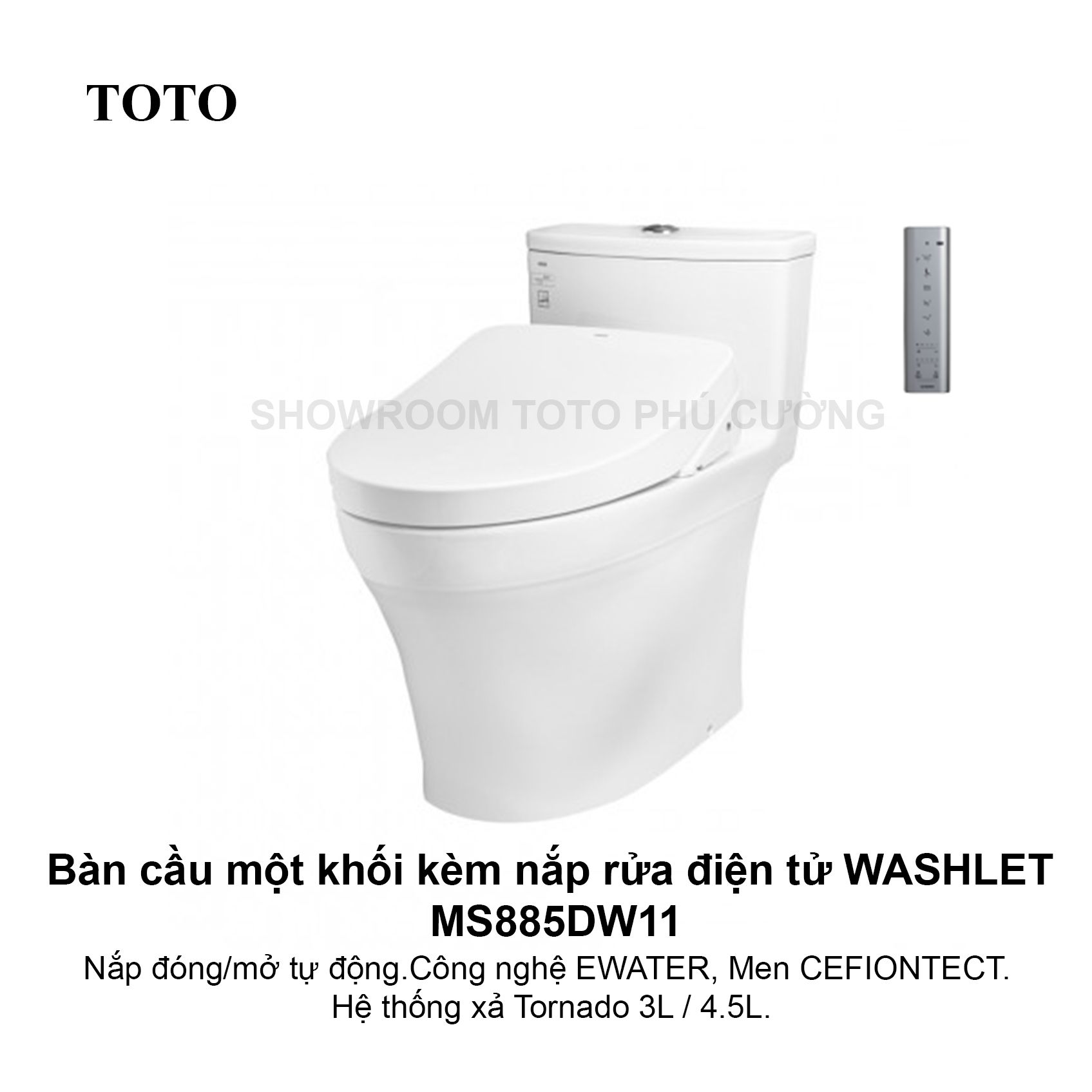 Bàn cầu một khối kèm nắp rửa điện tử WASHLET MS885DW11