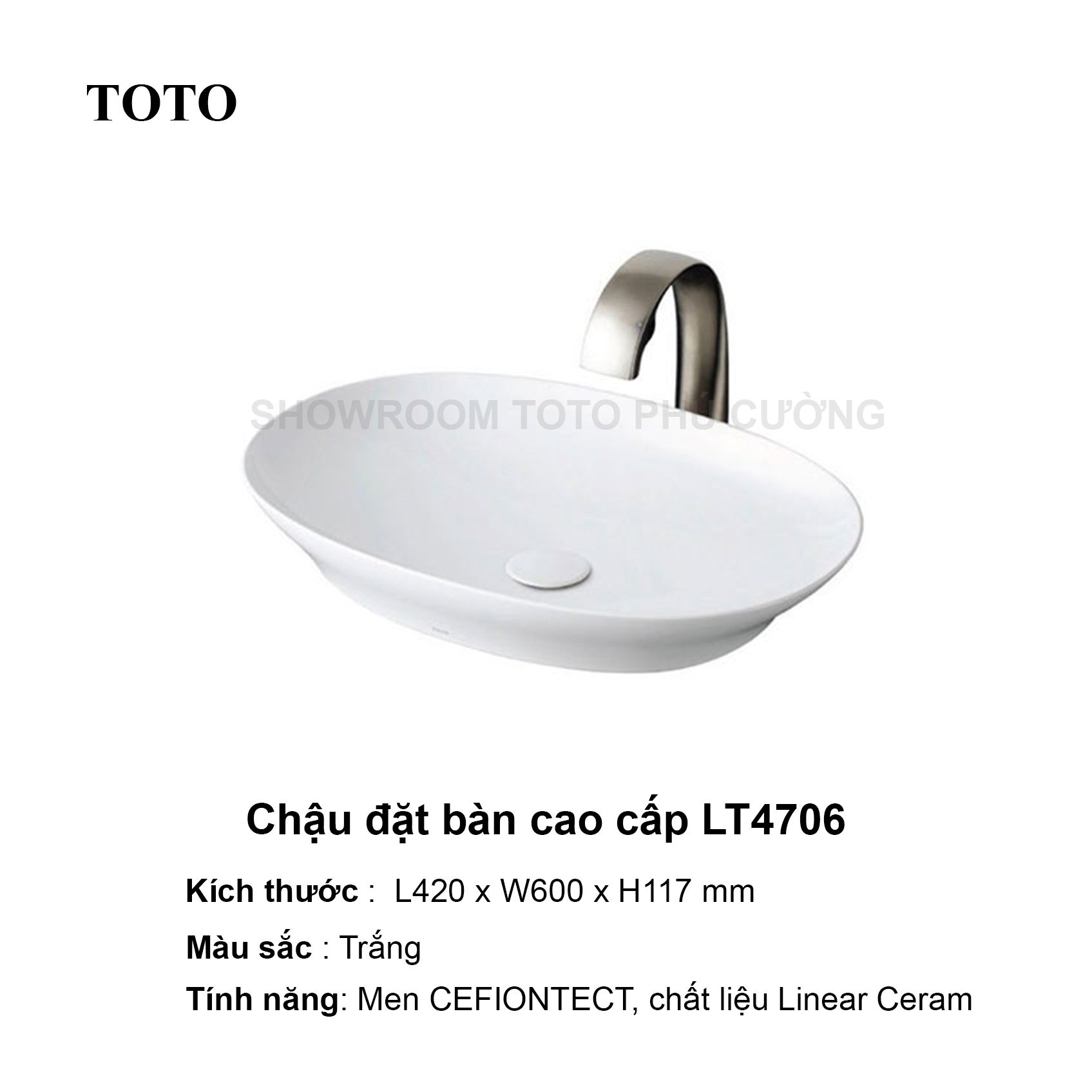 Chậu đặt bàn cao cấp TOTO LT4706