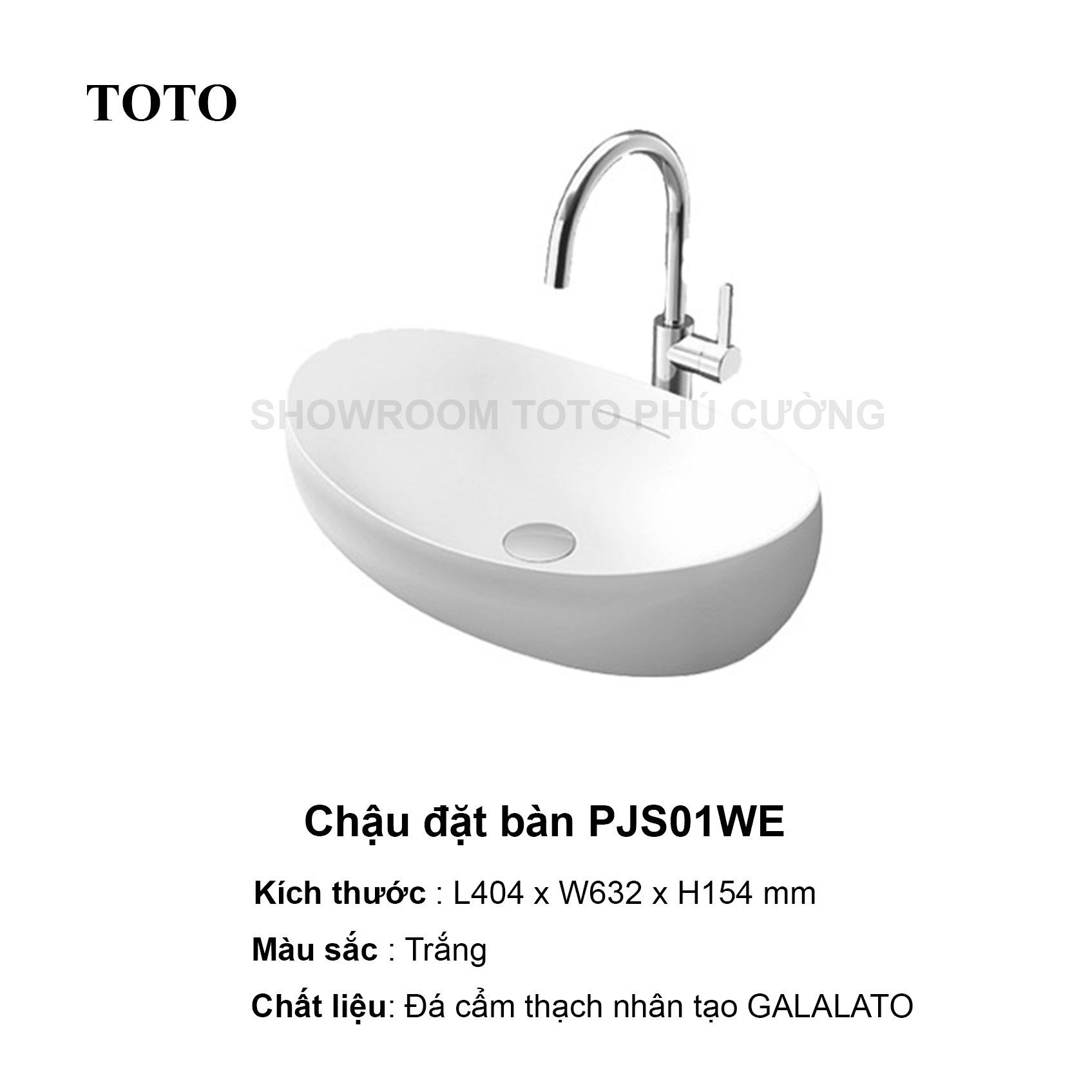 Chậu đặt bàn đá cẩm thạch nhân tạo cao cấp TOTO