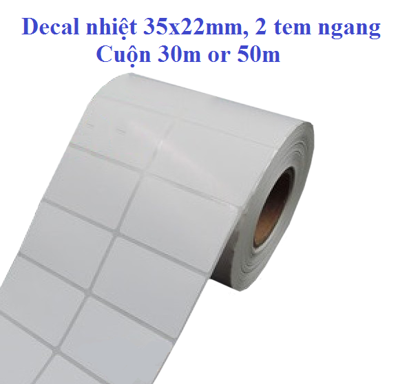 Giấy decal 35mm x 22mm 2 tem ngang