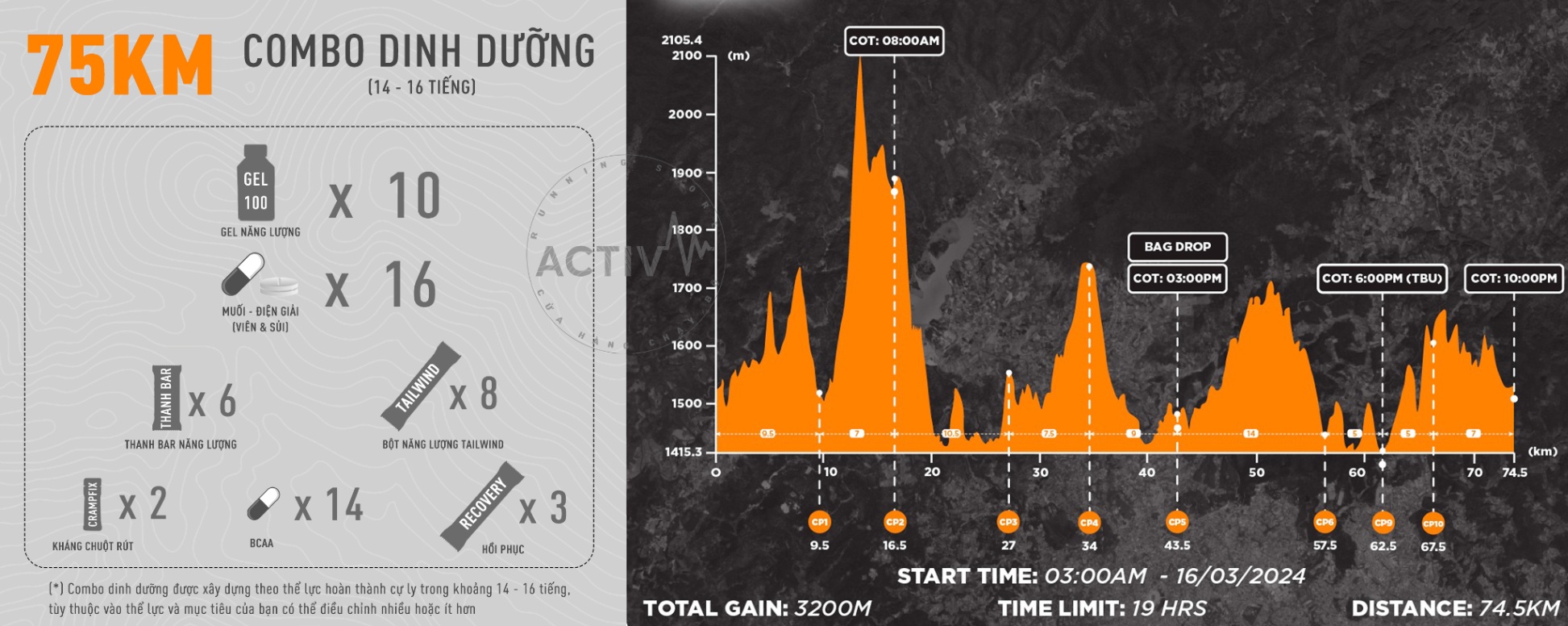 Combo Dinh Dưỡng Chạy Địa Hình 25KM - 112KM - Dalat Ultra Trail